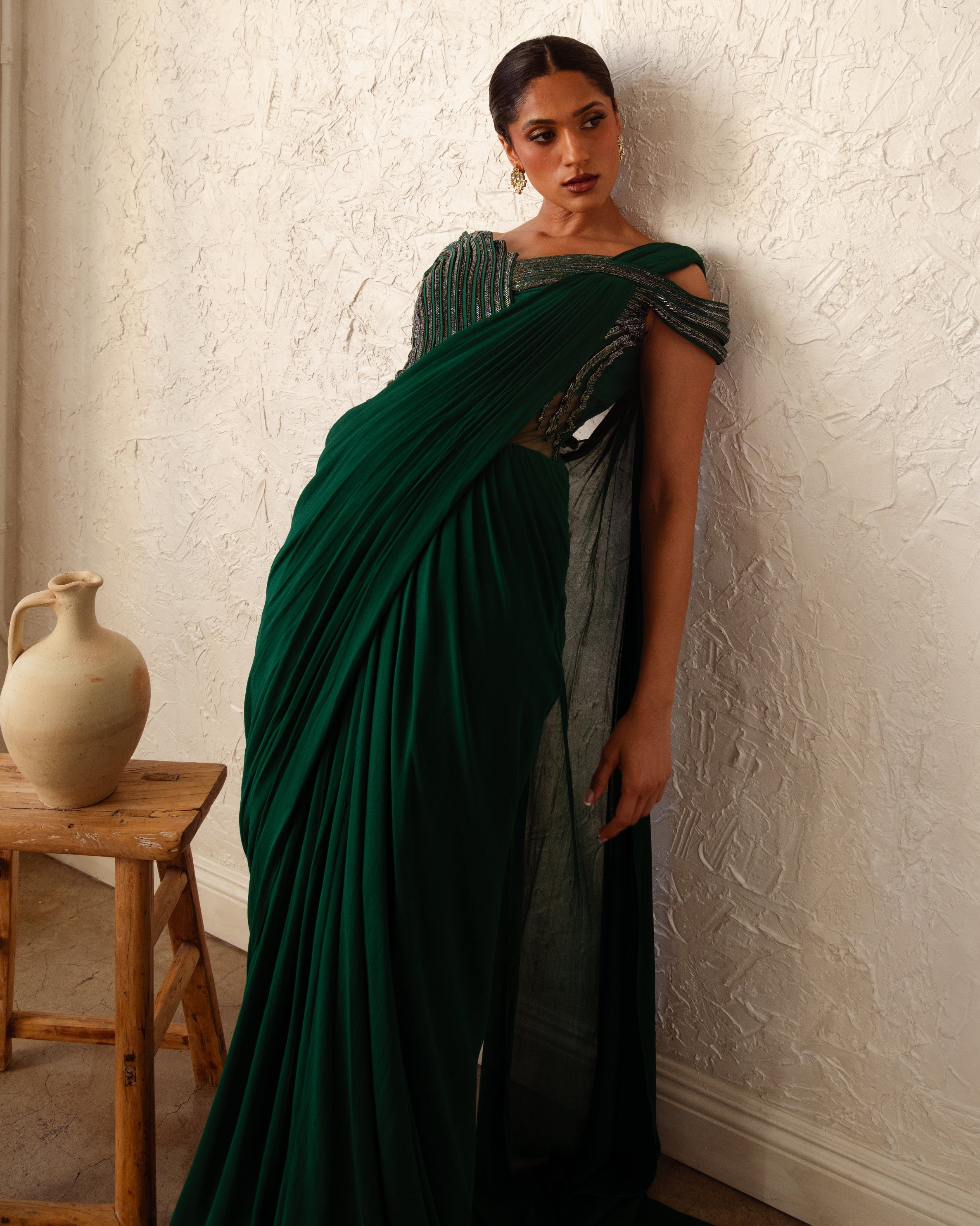 The Orbit Bloom Sari Gown