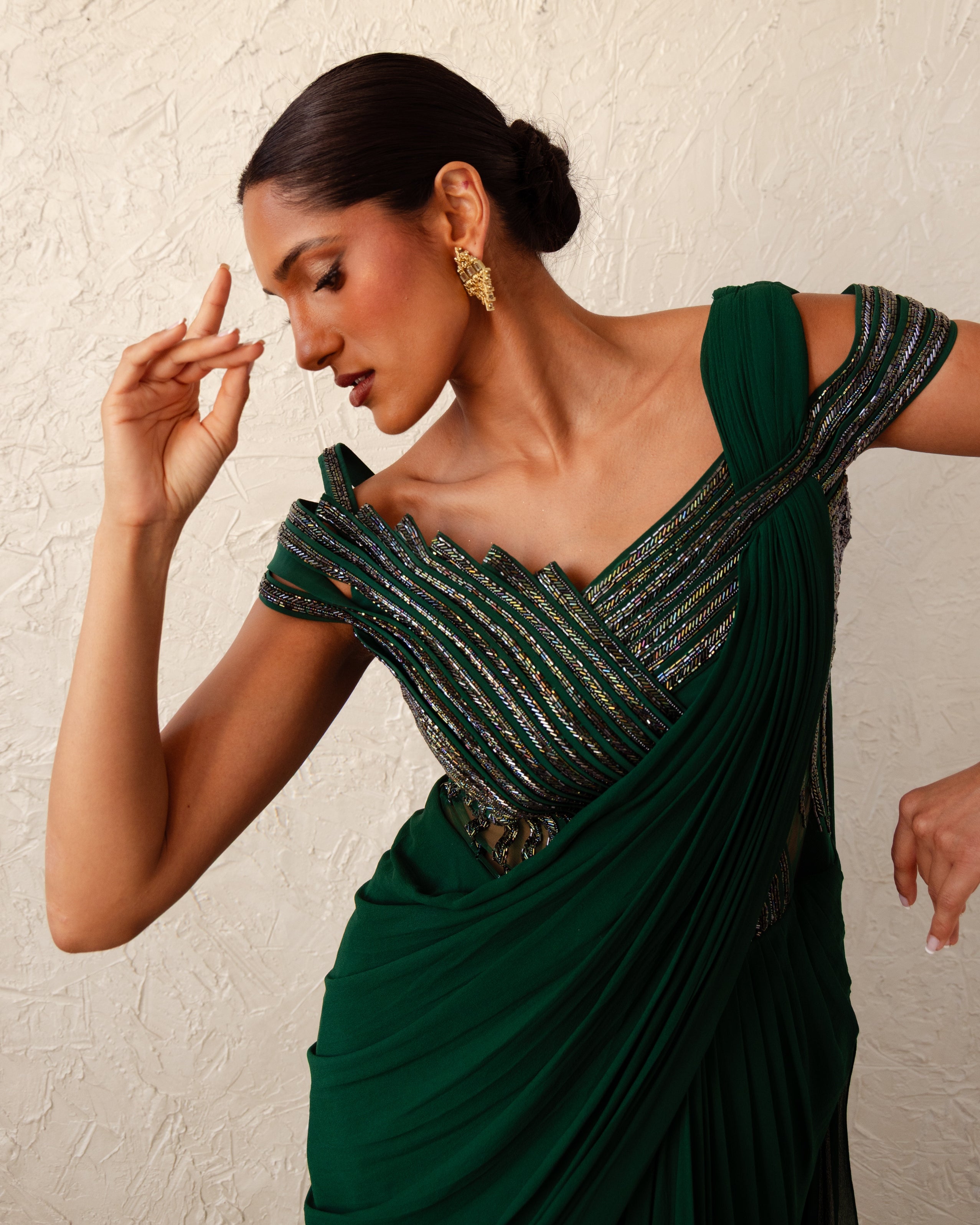 The Orbit Bloom Sari Gown