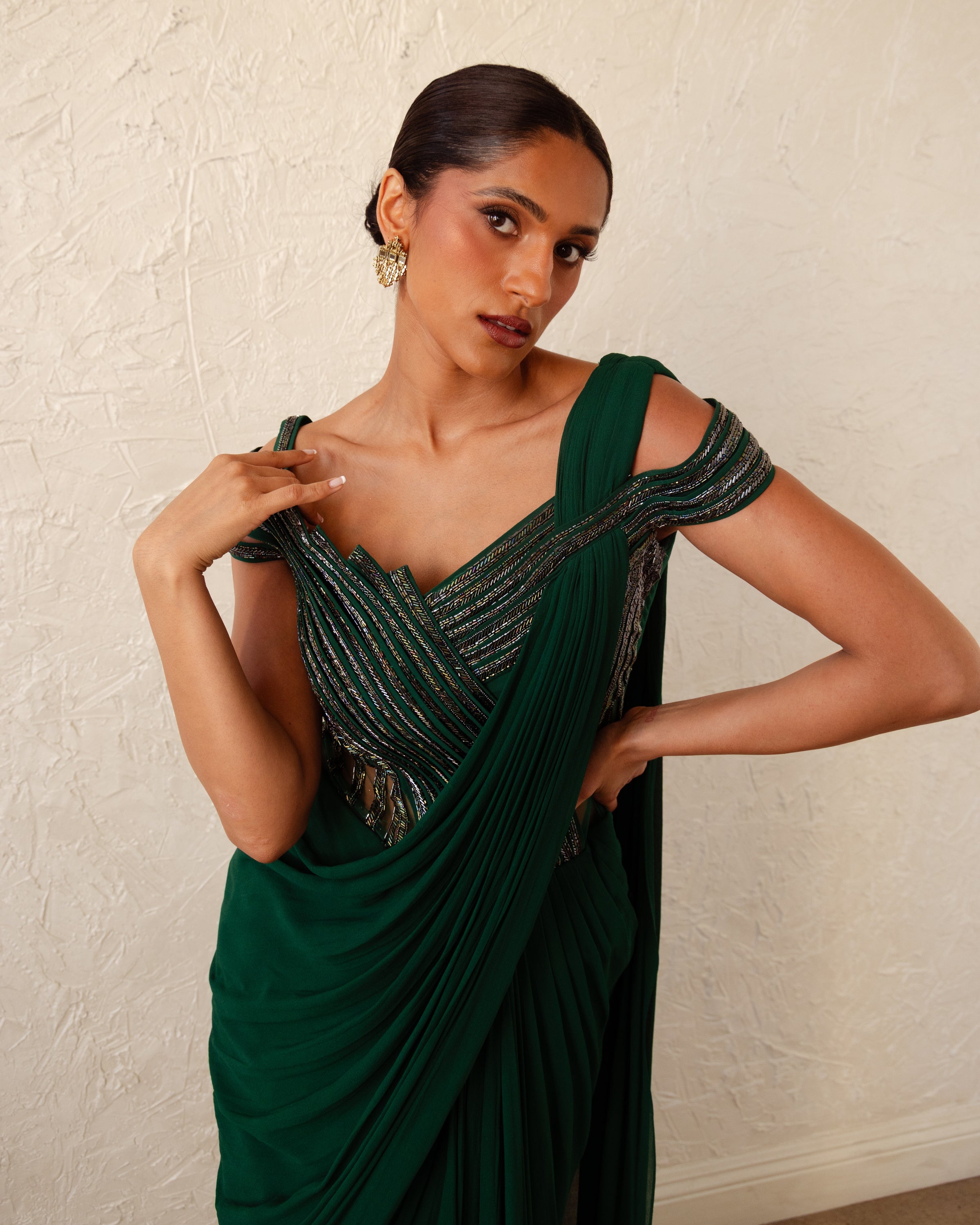 The Orbit Bloom Sari Gown