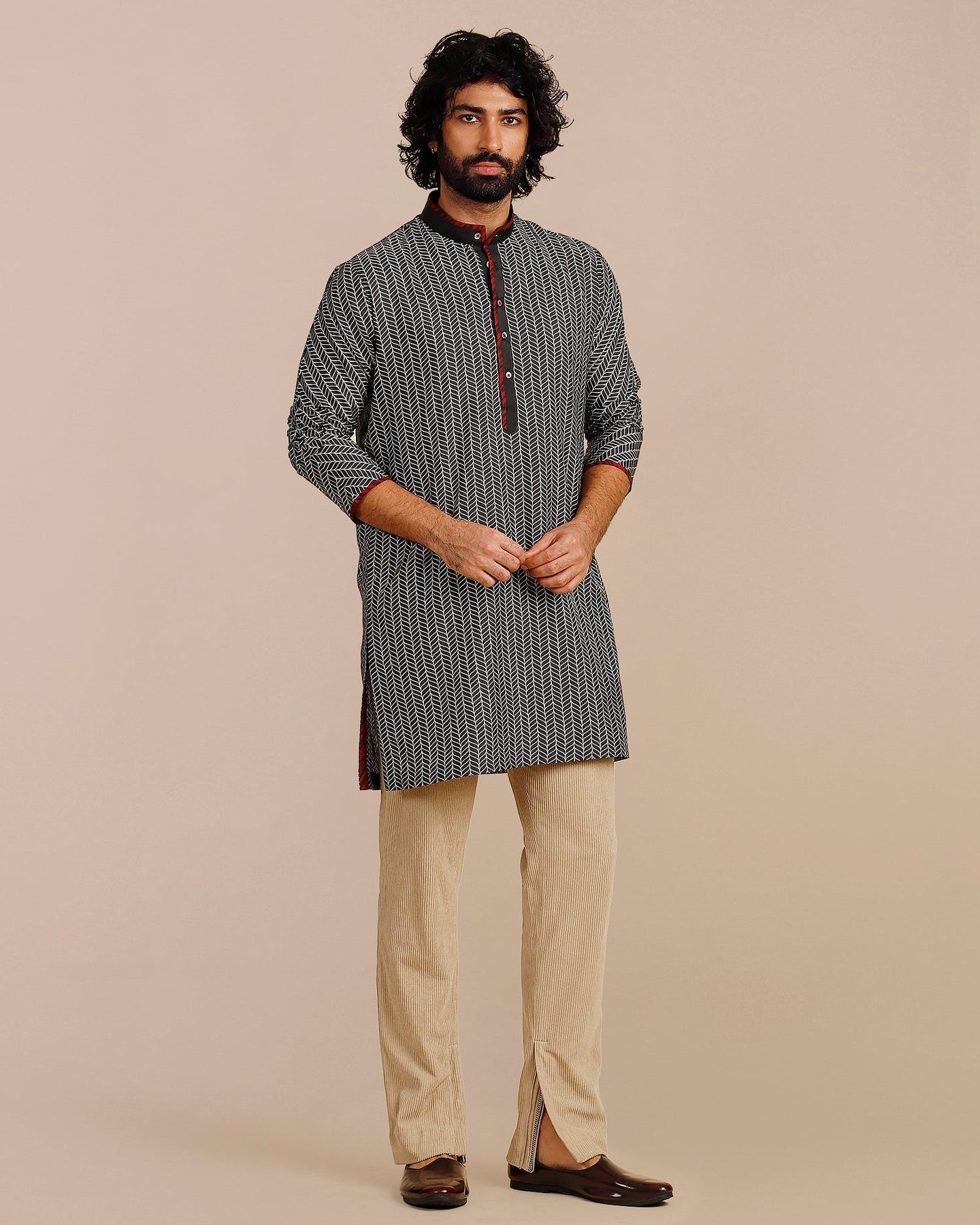 Linear Chevron Kurta