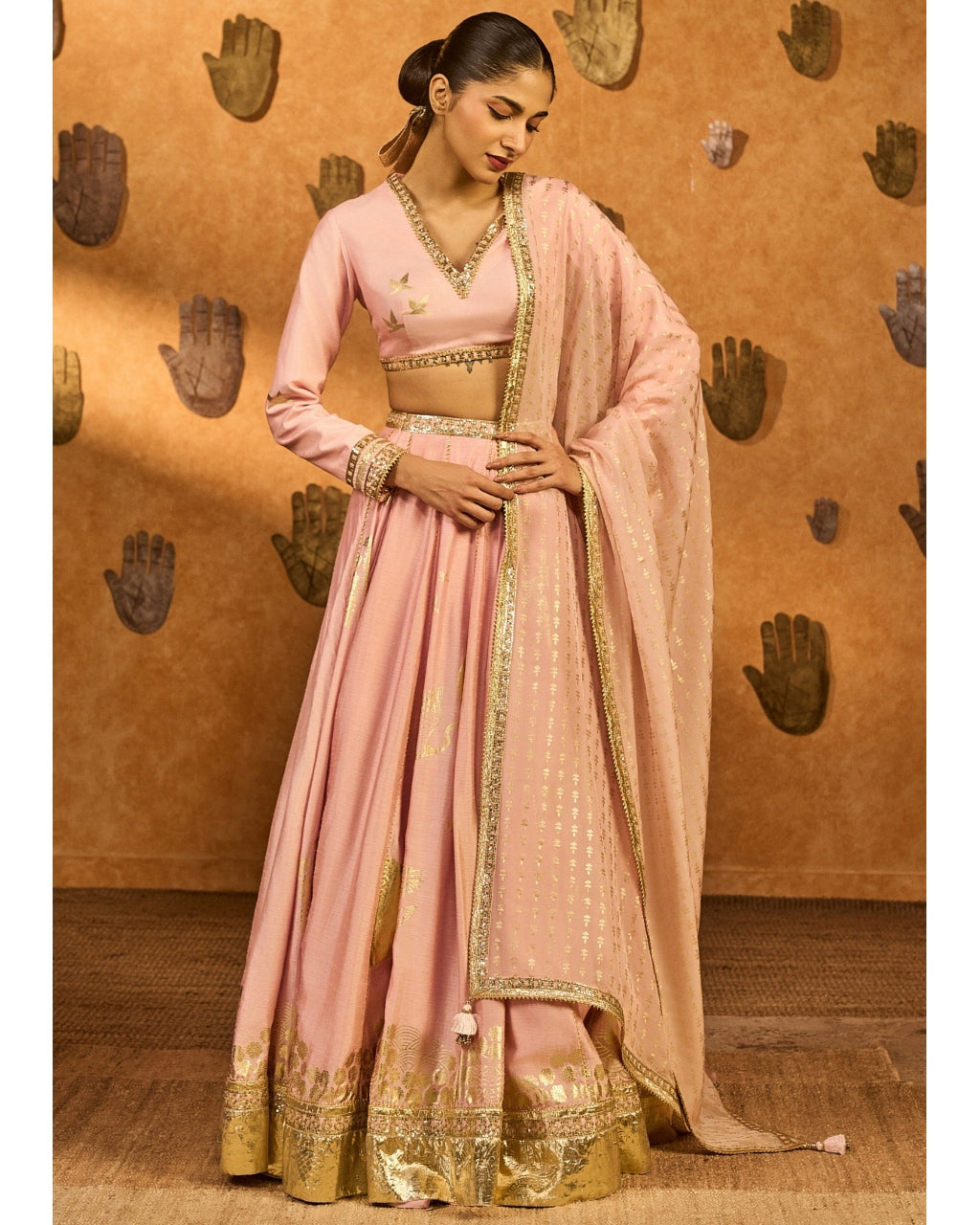 Baby Pink Mandarin Sky Lehenga Set