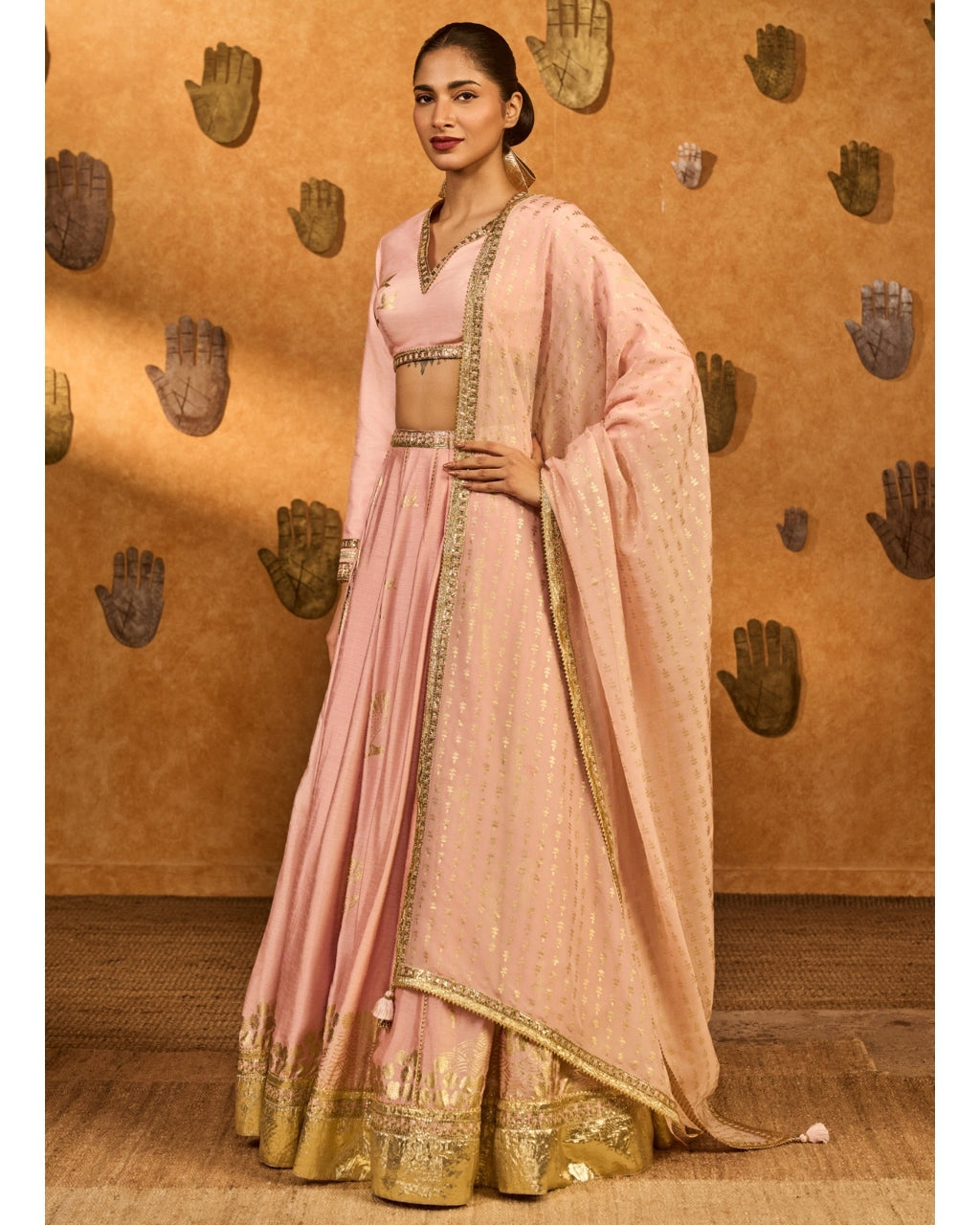 Baby Pink Mandarin Sky Lehenga Set