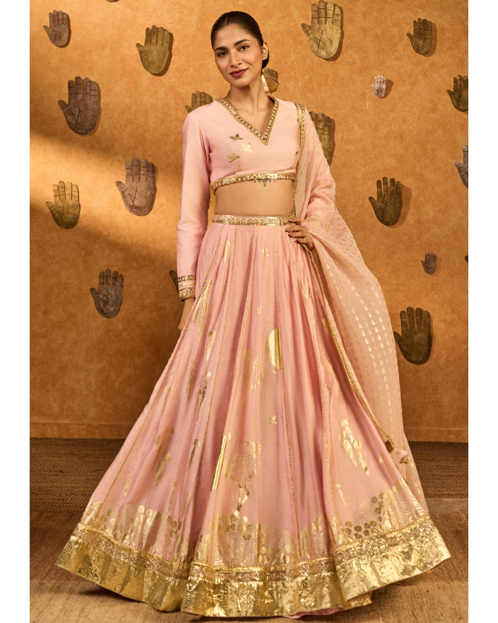 Baby Pink Mandarin Sky Lehenga Set