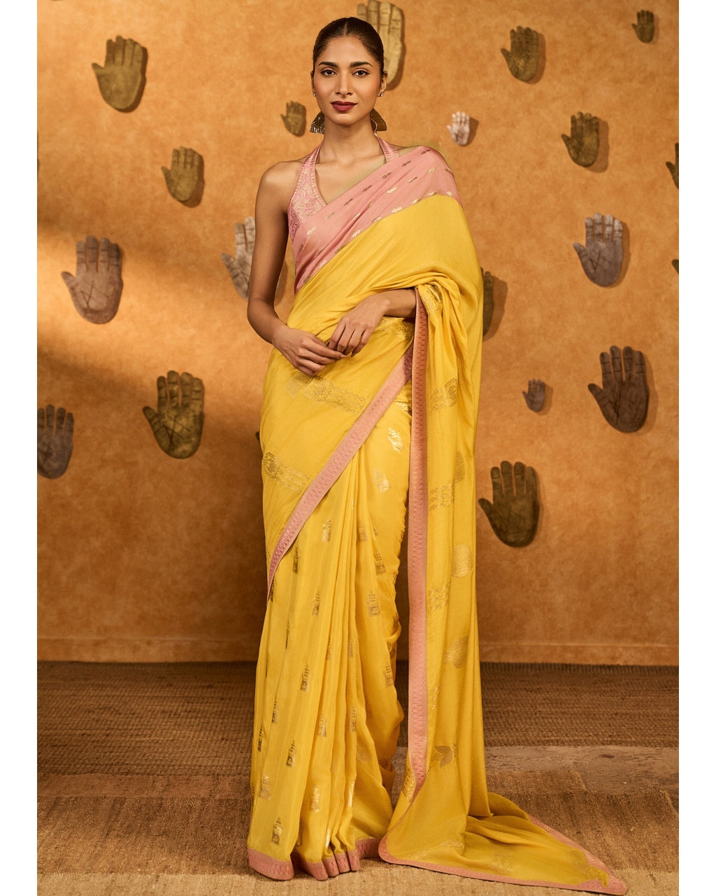 Yellow Bloom Keeper Sari Set