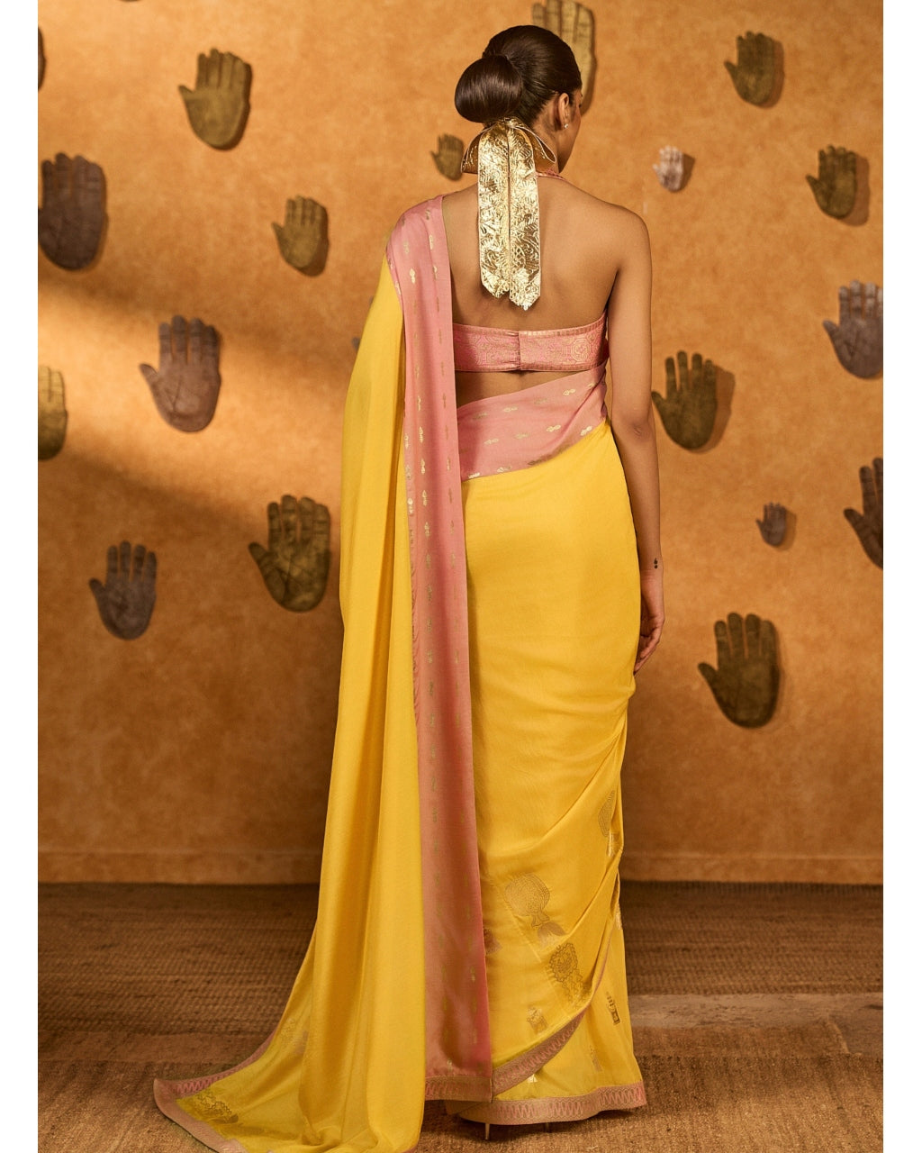 Yellow Bloom Keeper Sari Set