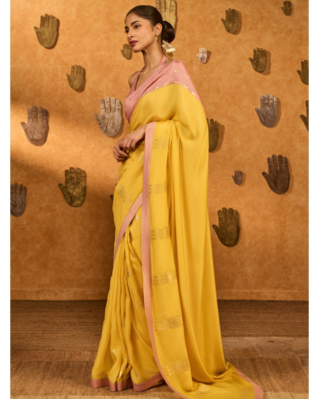 Yellow Bloom Keeper Sari Set