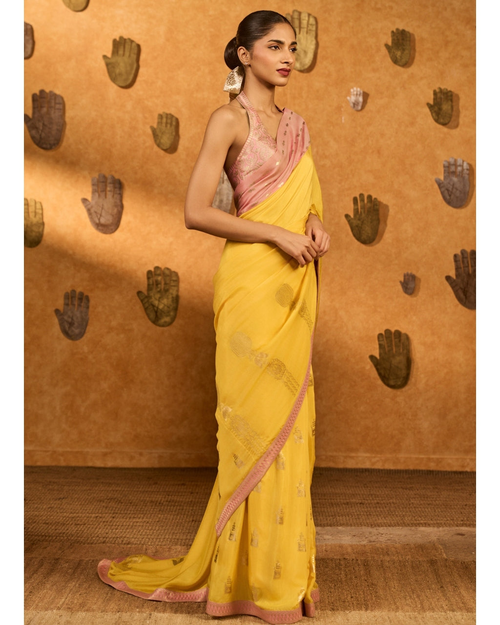 Yellow Bloom Keeper Sari Set