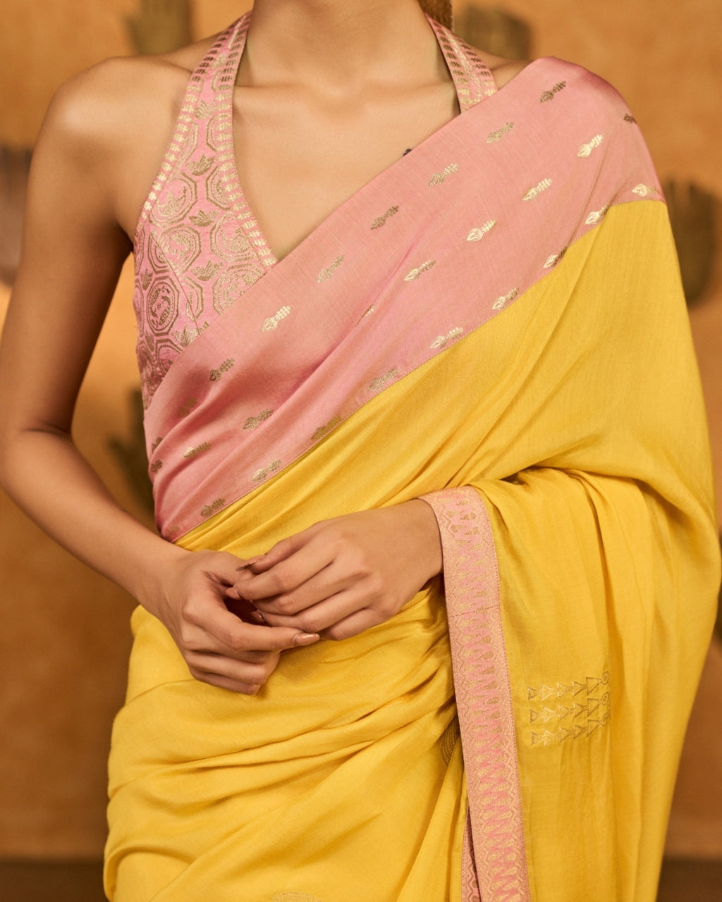 Yellow Bloom Keeper Sari Set