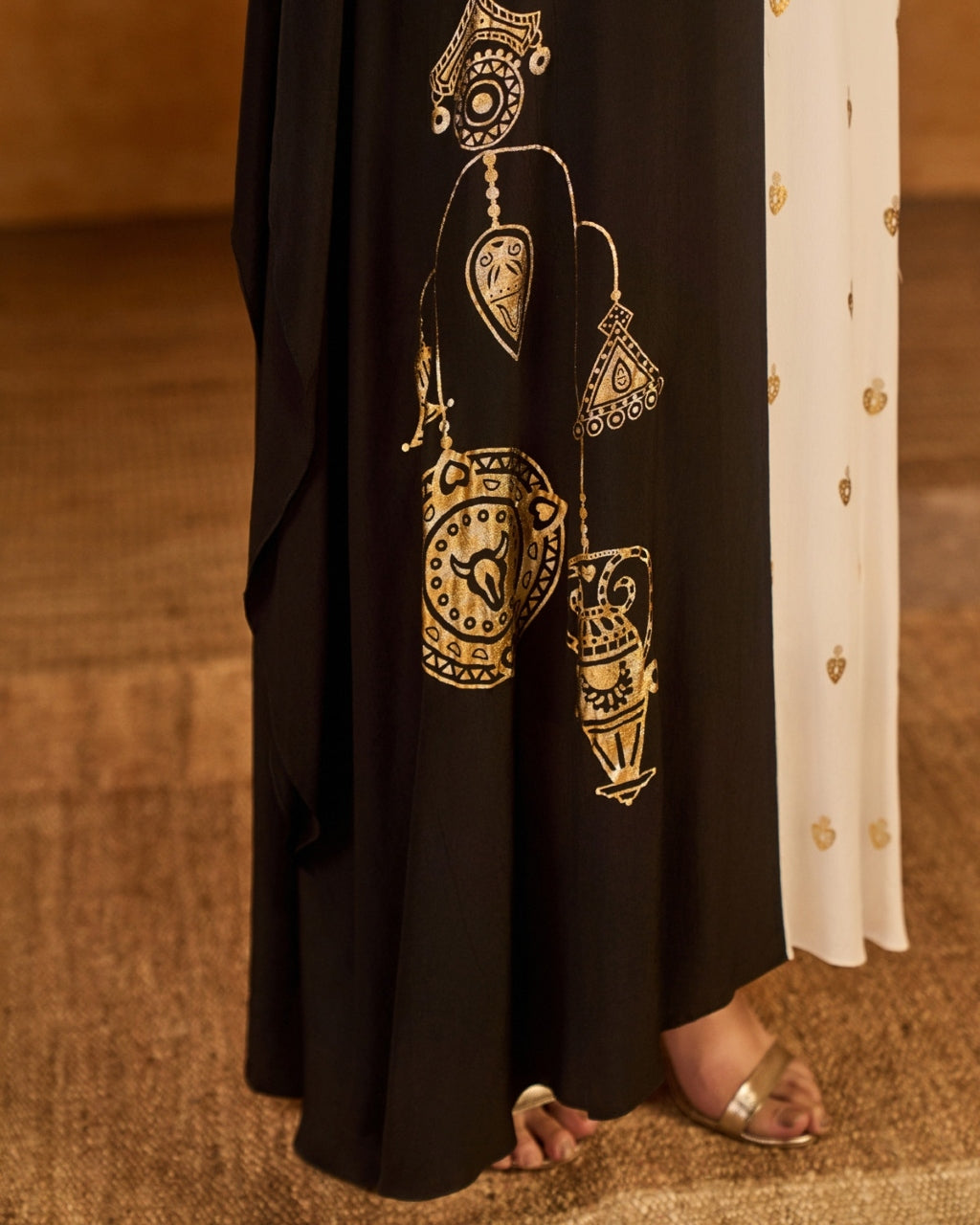 Black and White Heartbeat Kaftan