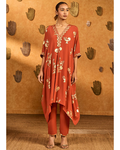 Rust Moon Garden Kurta Set