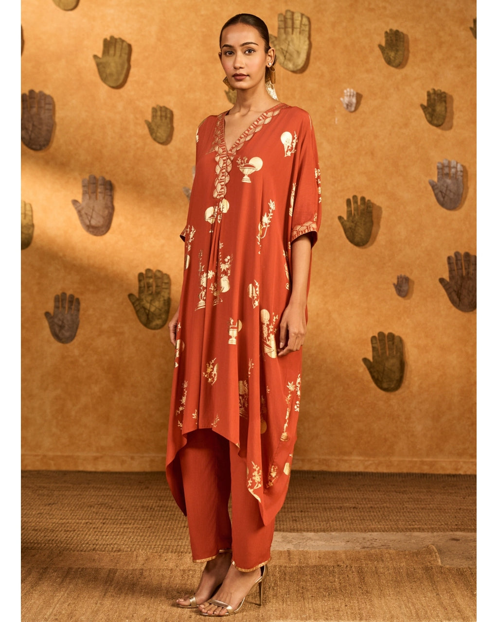 Rust Moon Garden Kurta Set