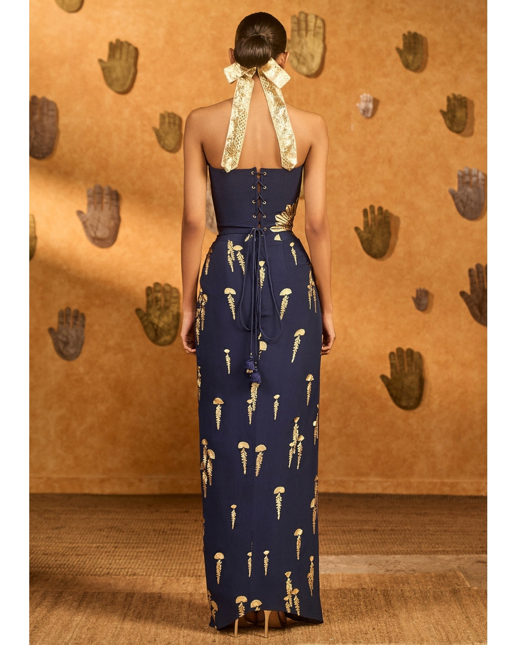 Navy Blue Cherry Vine Fusion Set