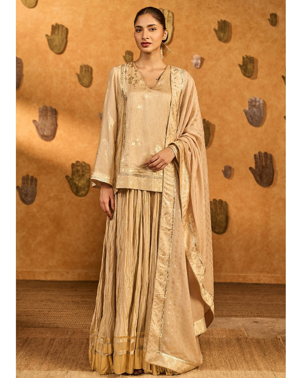 Oatmeal Crane Dawn Skirt Set