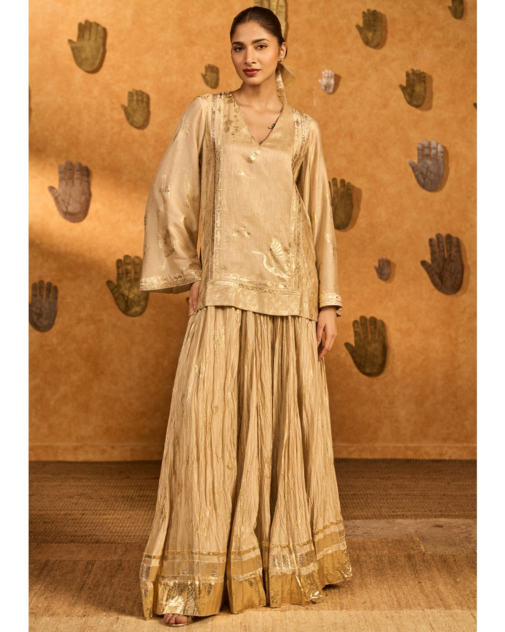 Oatmeal Crane Dawn Skirt Set