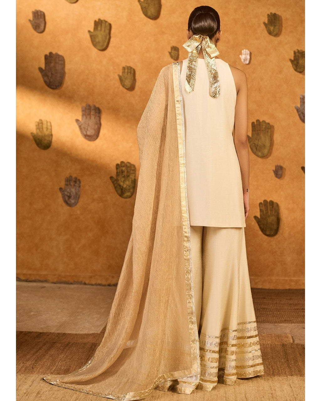 Ivory Gilded Sharara Set