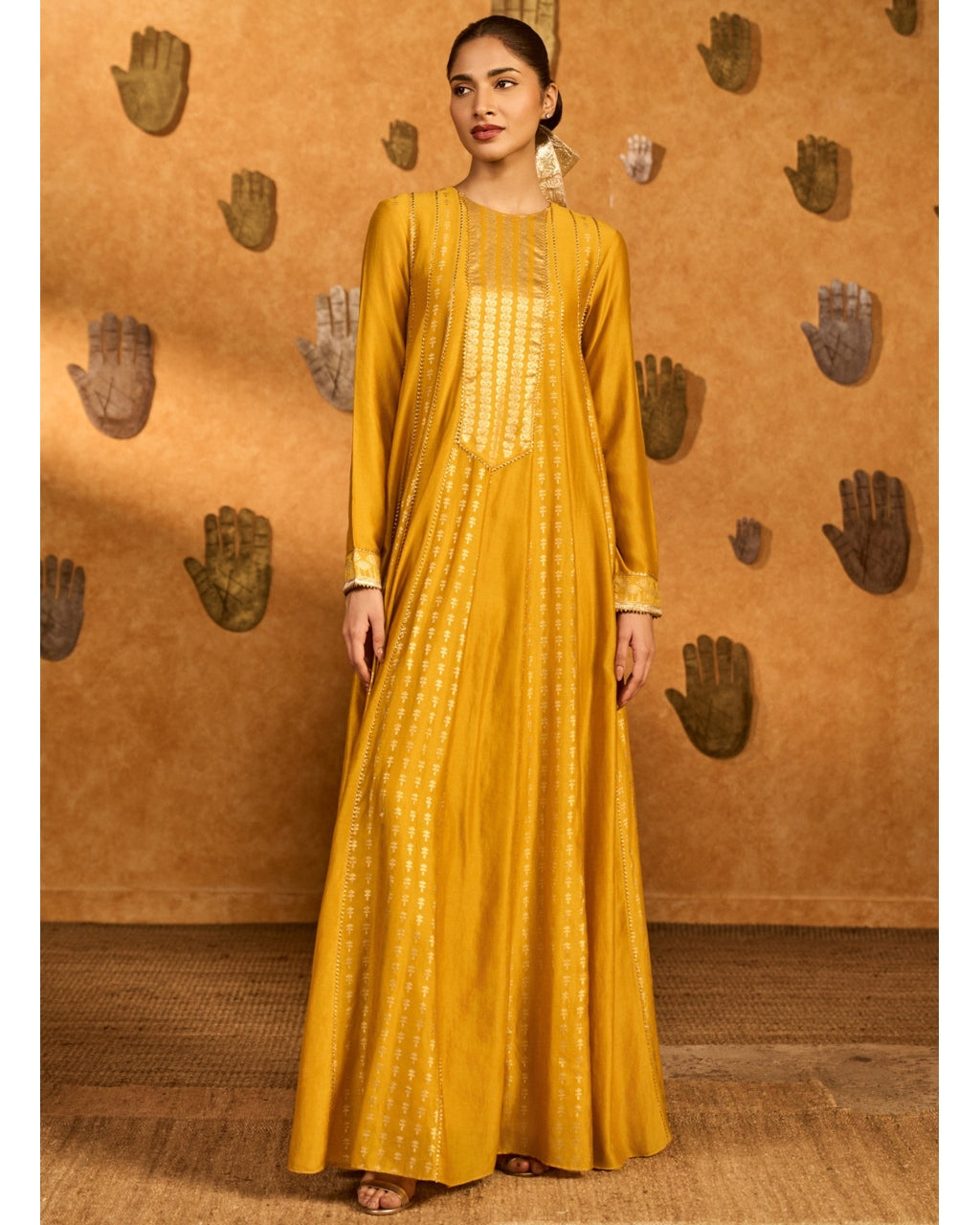 Ochre Snow Light Anarkali Set