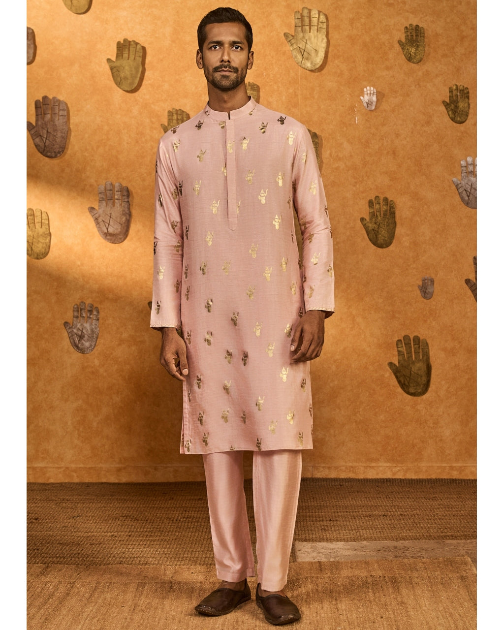 Baby Pink Whispering Leaf Kurta Set