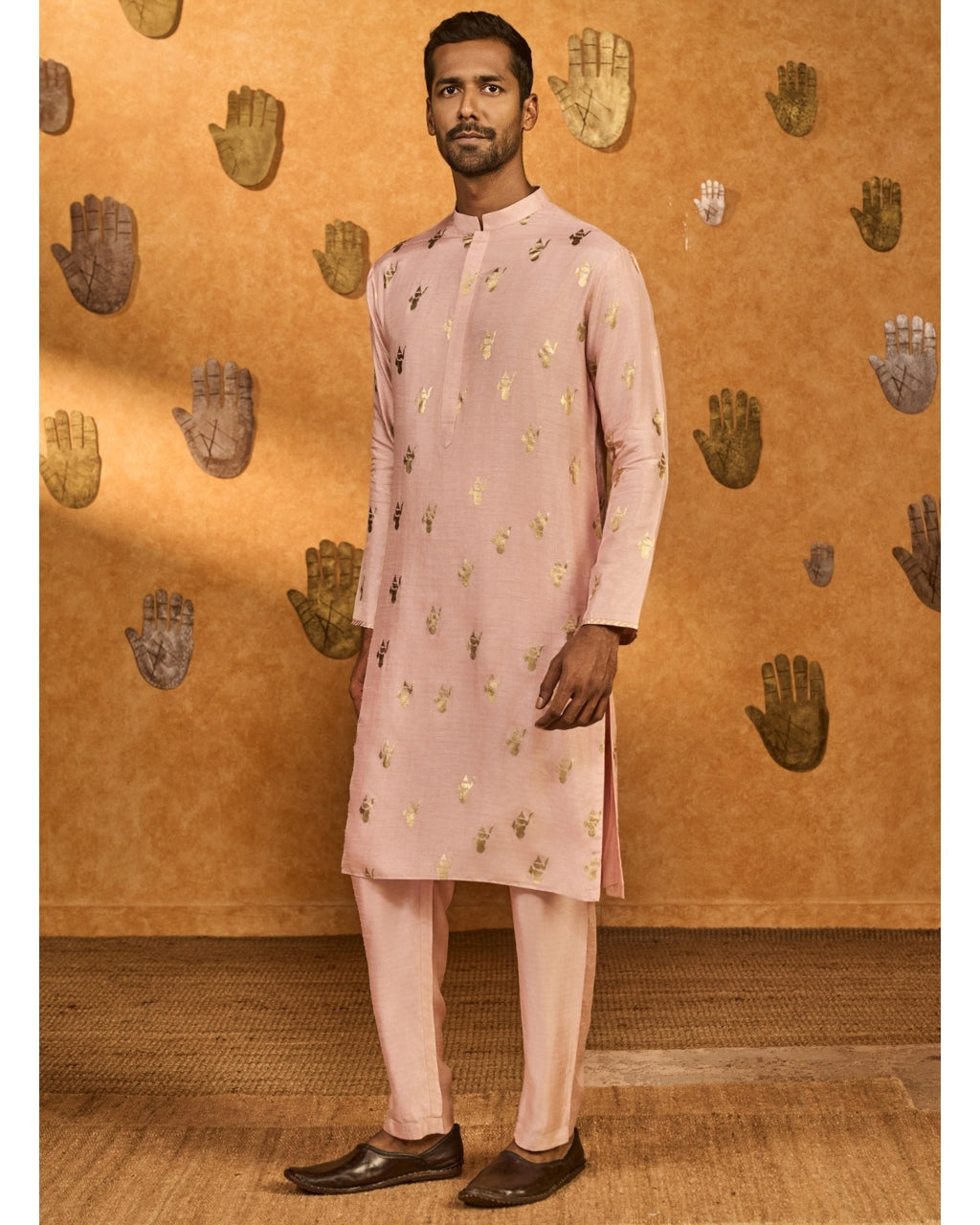 Baby Pink Whispering Leaf Kurta Set