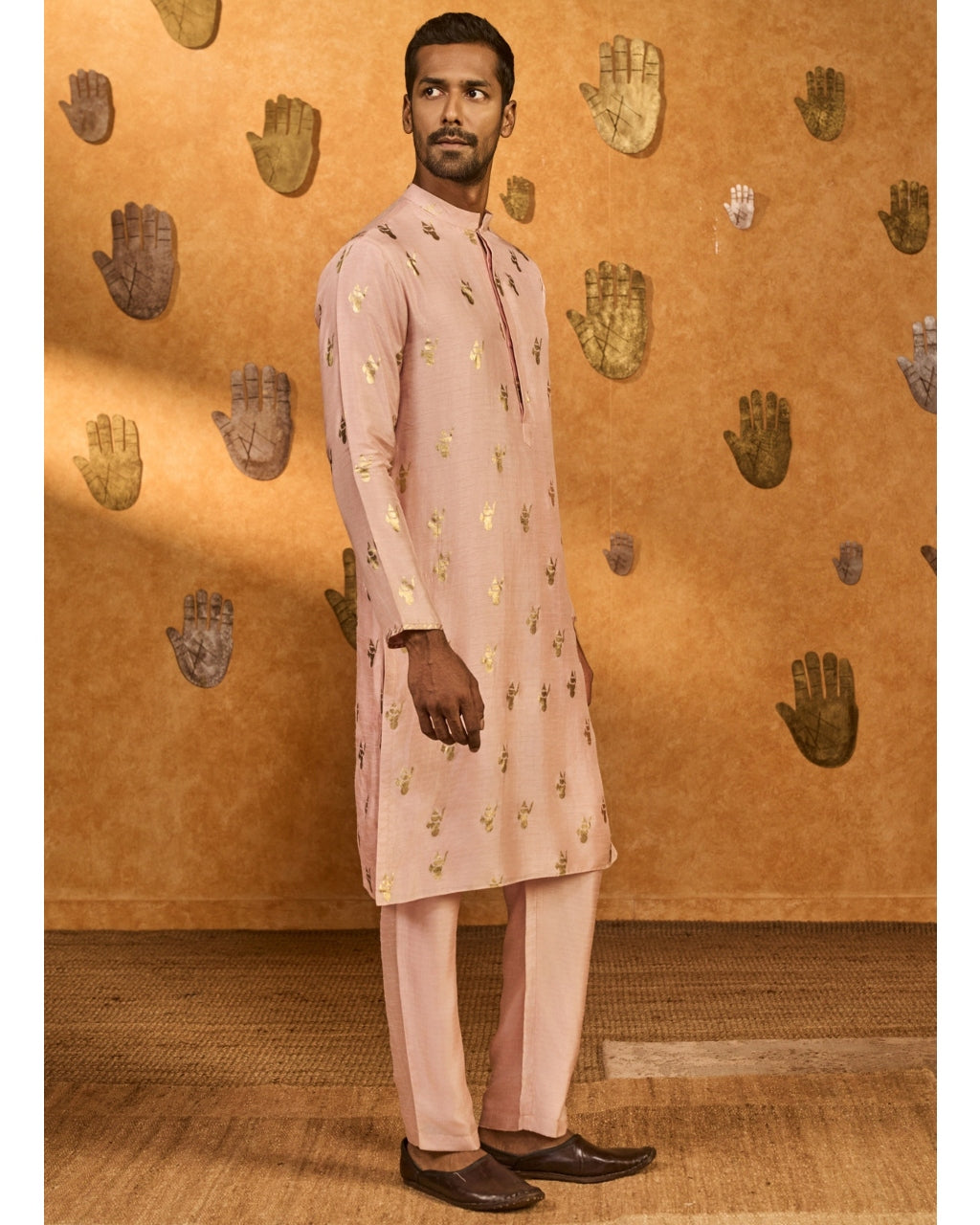 Baby Pink Whispering Leaf Kurta Set