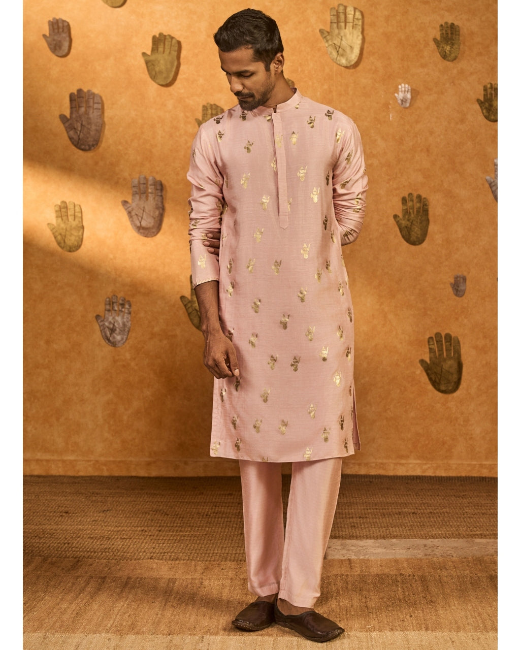 Baby Pink Whispering Leaf Kurta Set