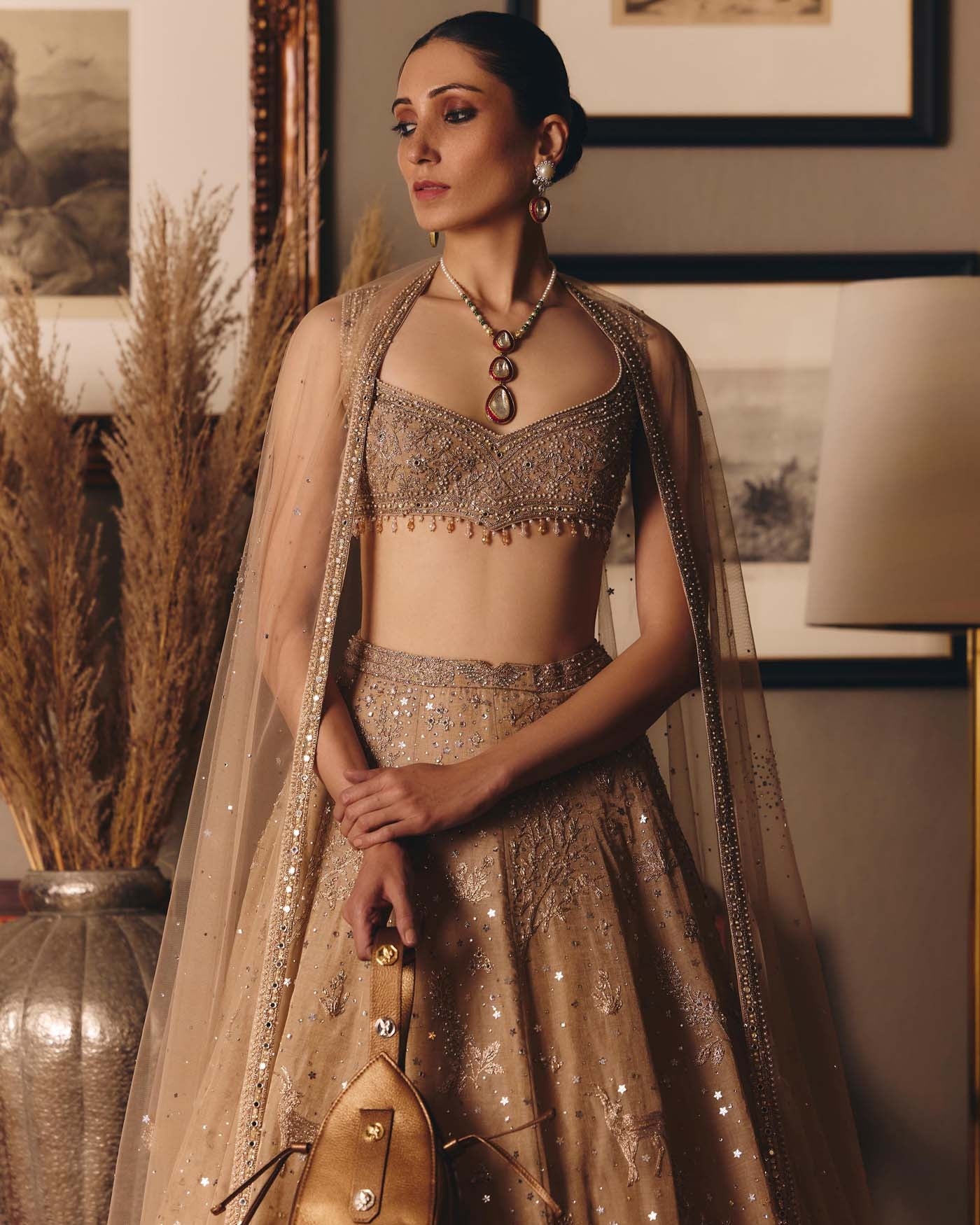 The Aged Tissue Masai Landscape Lehenga