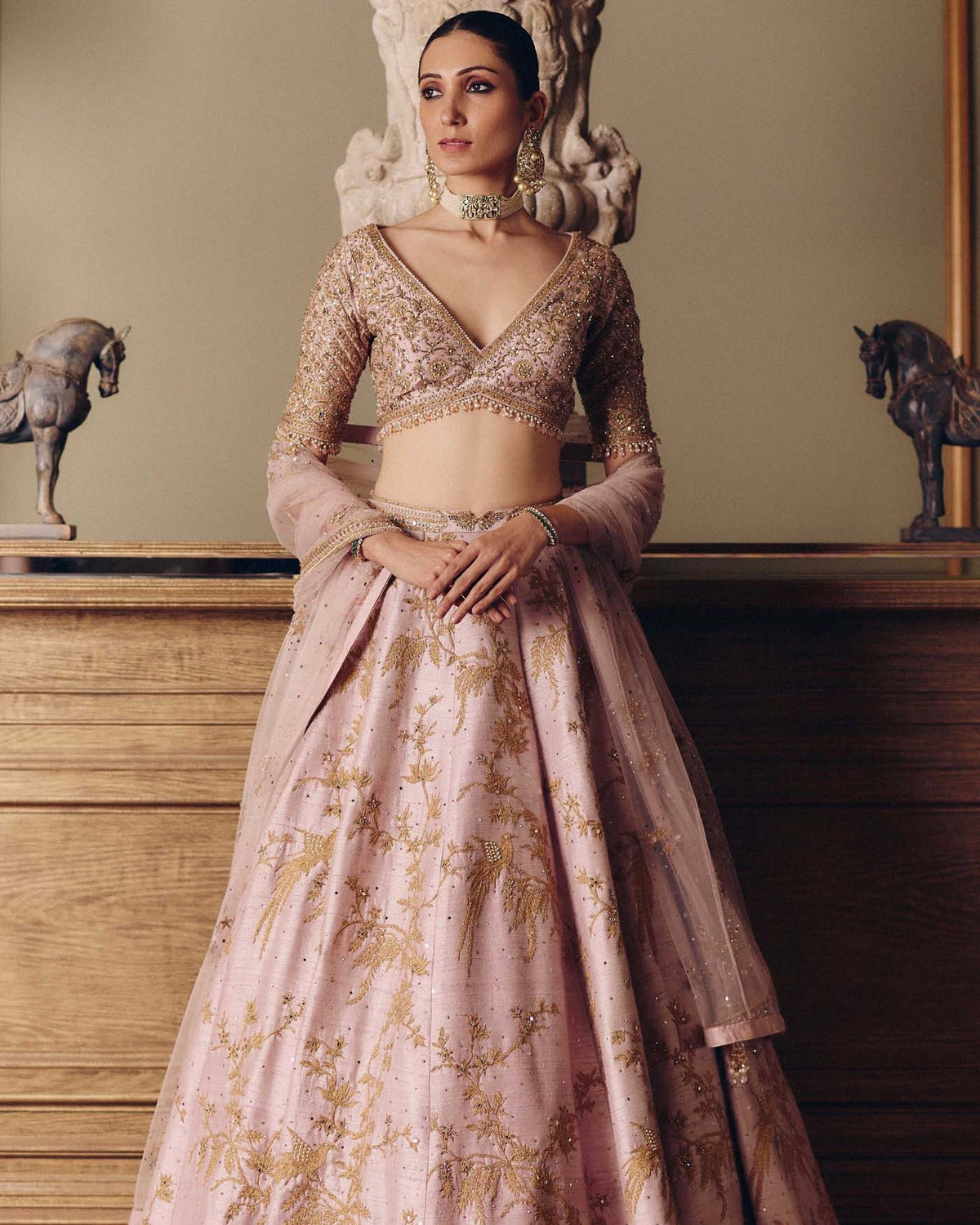 The Sona Kora Gulabi Lehenga