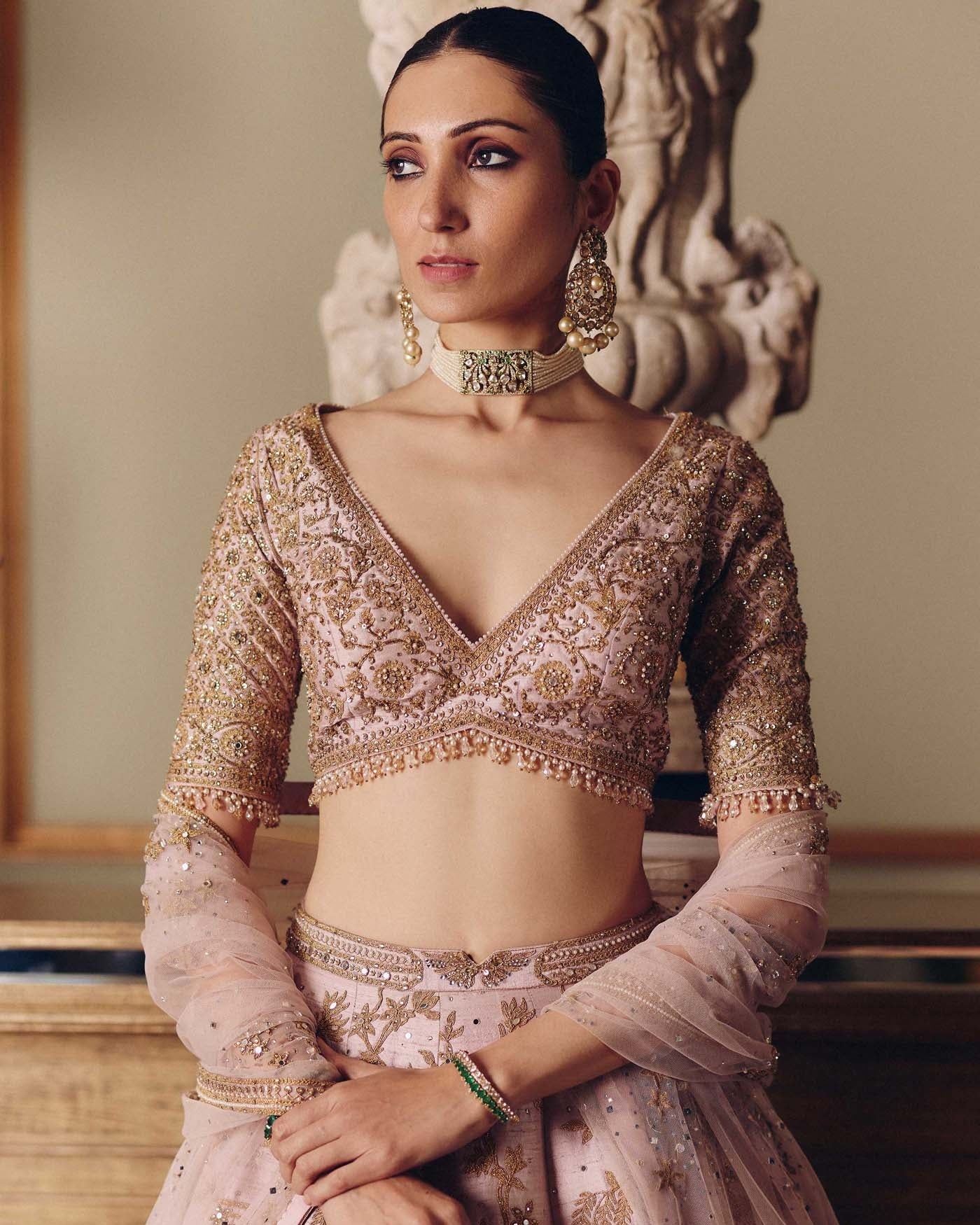 The Sona Kora Gulabi Lehenga