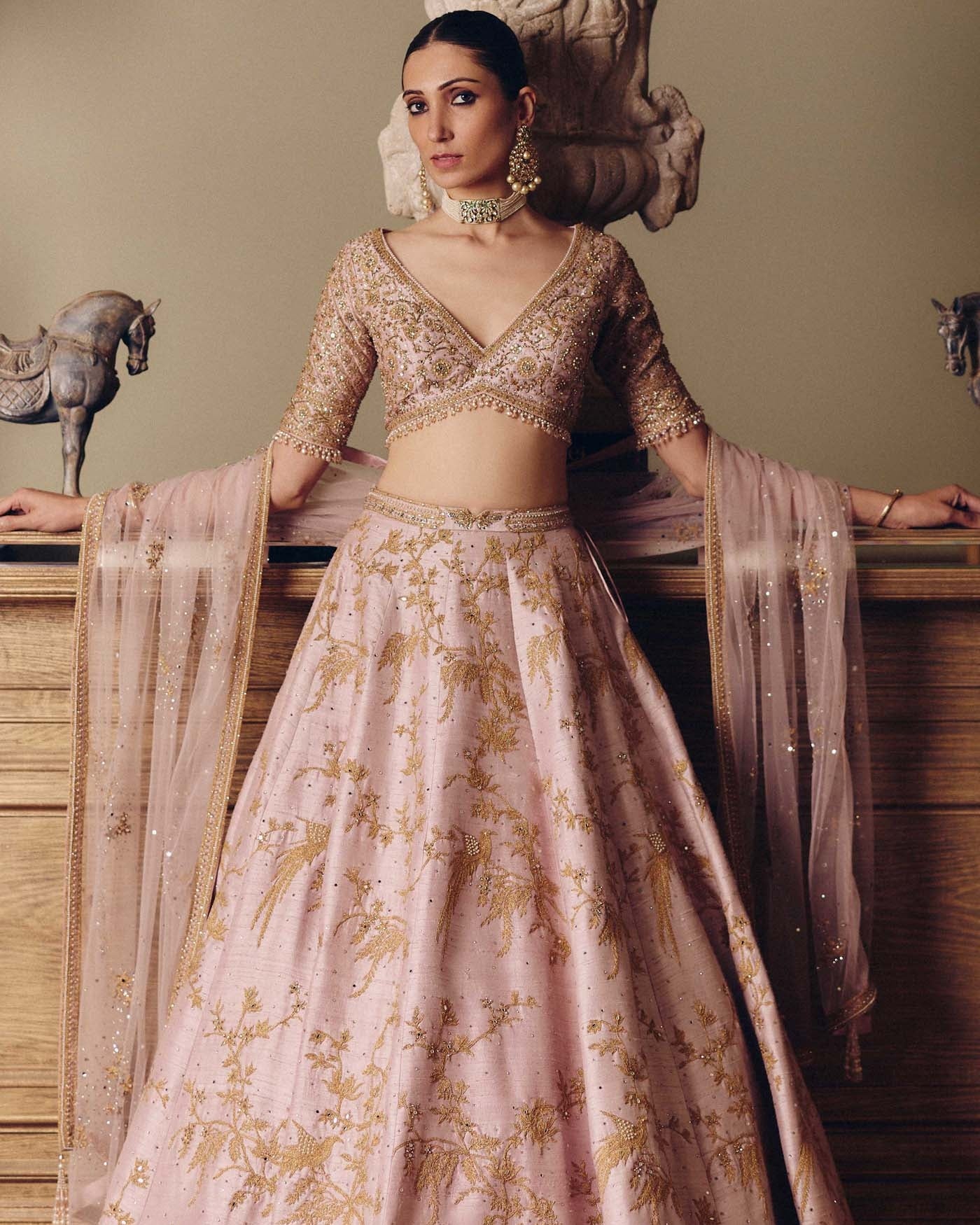 The Sona Kora Gulabi Lehenga