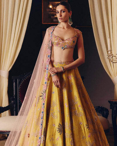 The Flamingo Landscape Lehenga