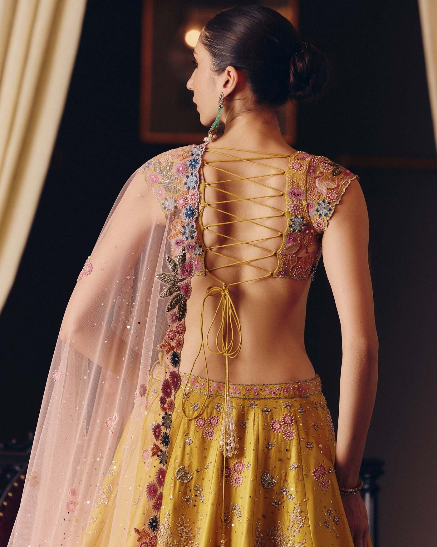 The Flamingo Landscape Lehenga