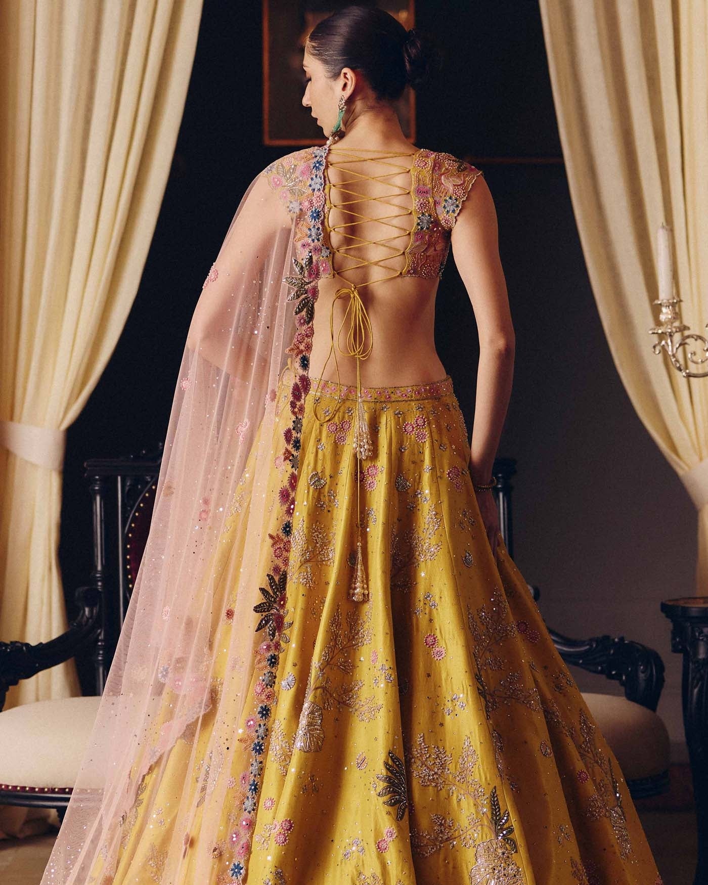 The Flamingo Landscape Lehenga