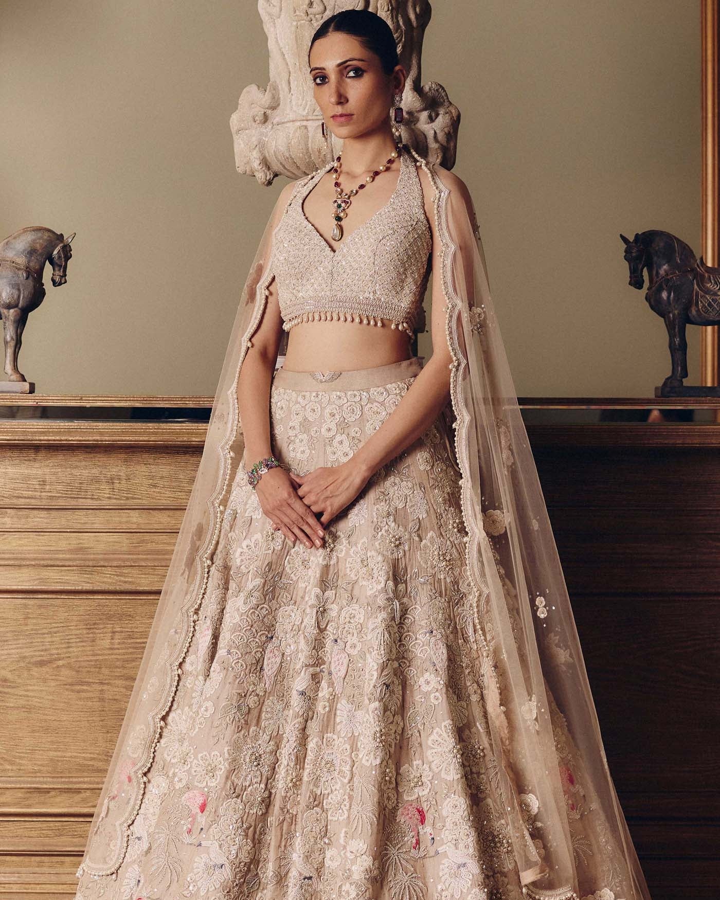 Flamingos Of The Wild Lehenga