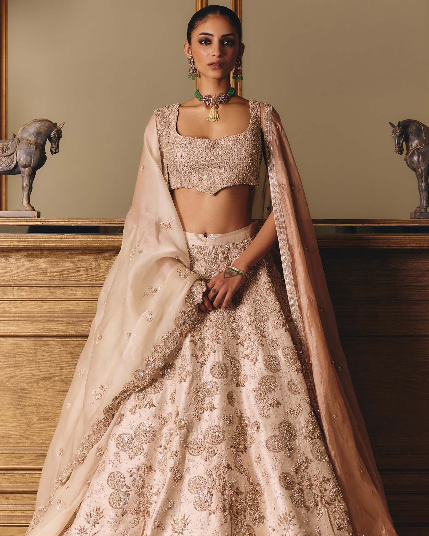 The Royal Ekru Saga Lehenga