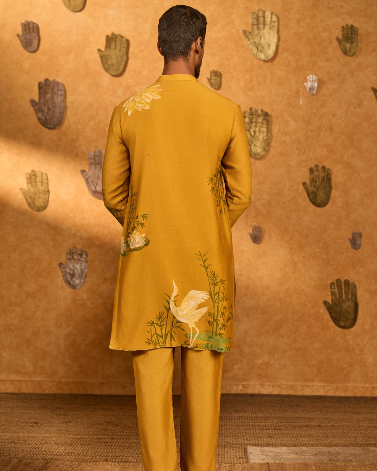 Ochre Bamboo Grove Kurta Set