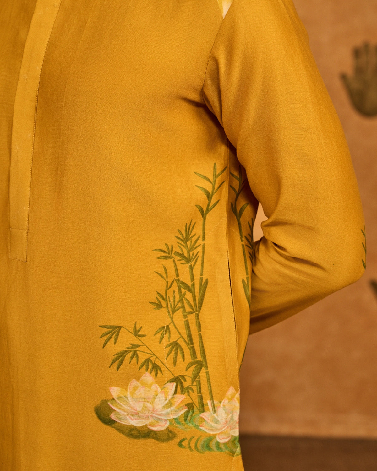 Ochre Bamboo Grove Kurta Set