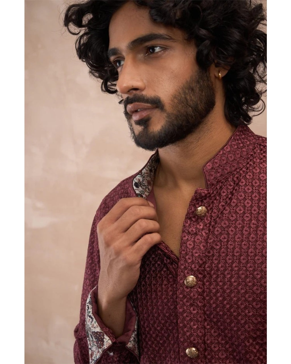 Burgundy Inara Foe & Sb Kurta Set