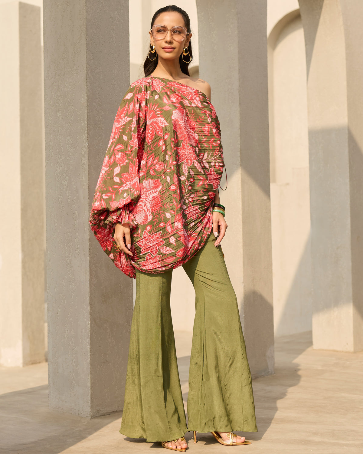 Sage Green Floral Printed Co-Ord Set