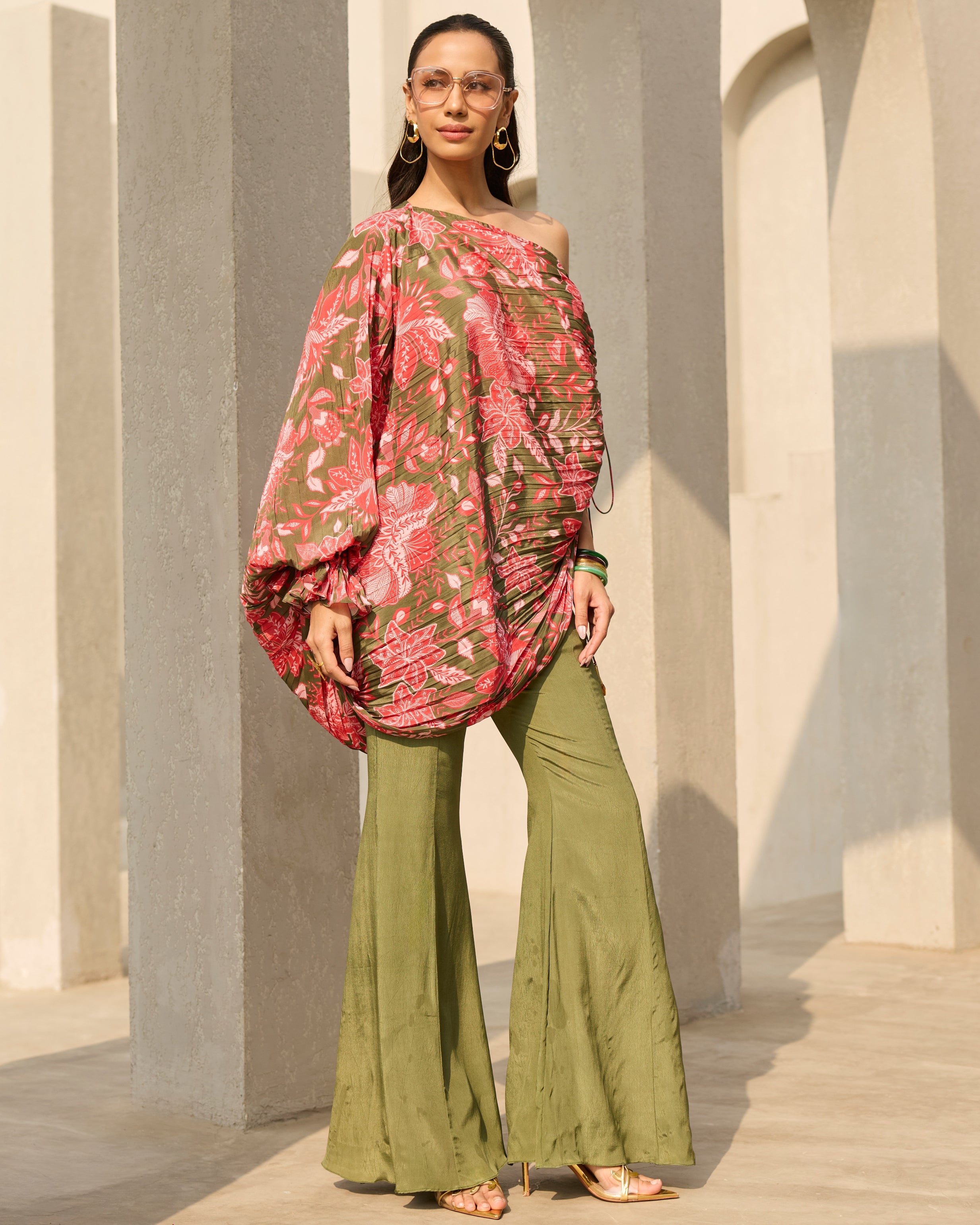 Sage Green Floral Printed Co-Ord Set