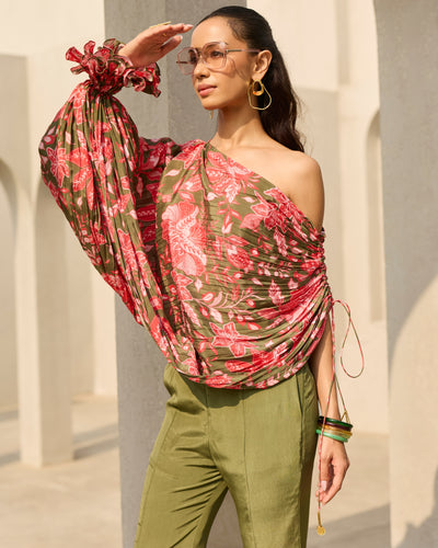 Sage Green Floral Printed Co-Ord Set