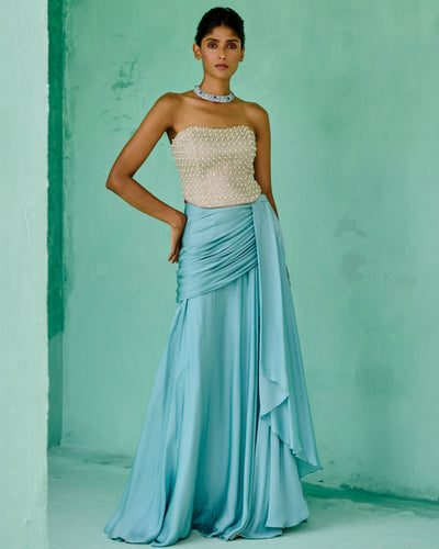 Zoha Drape Skirt Set