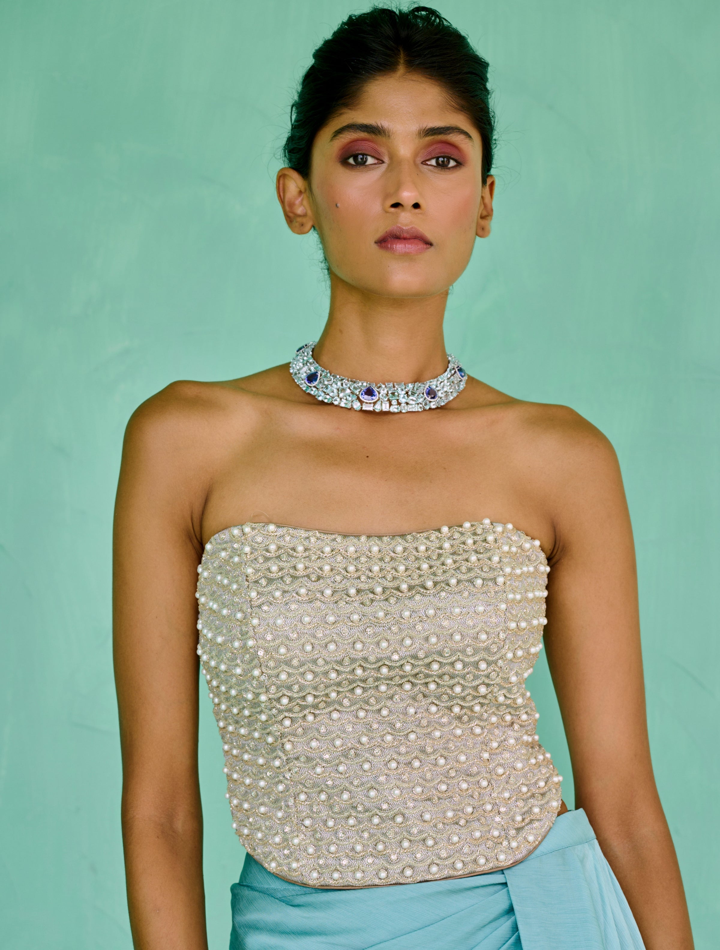 Zoha Drape Skirt Set