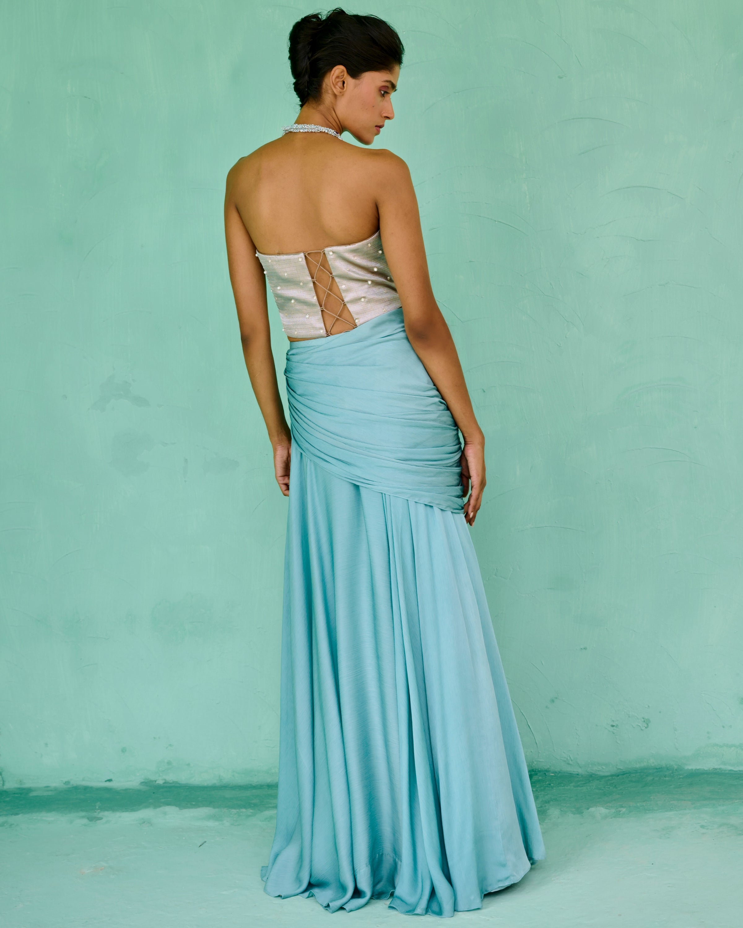 Zoha Drape Skirt Set