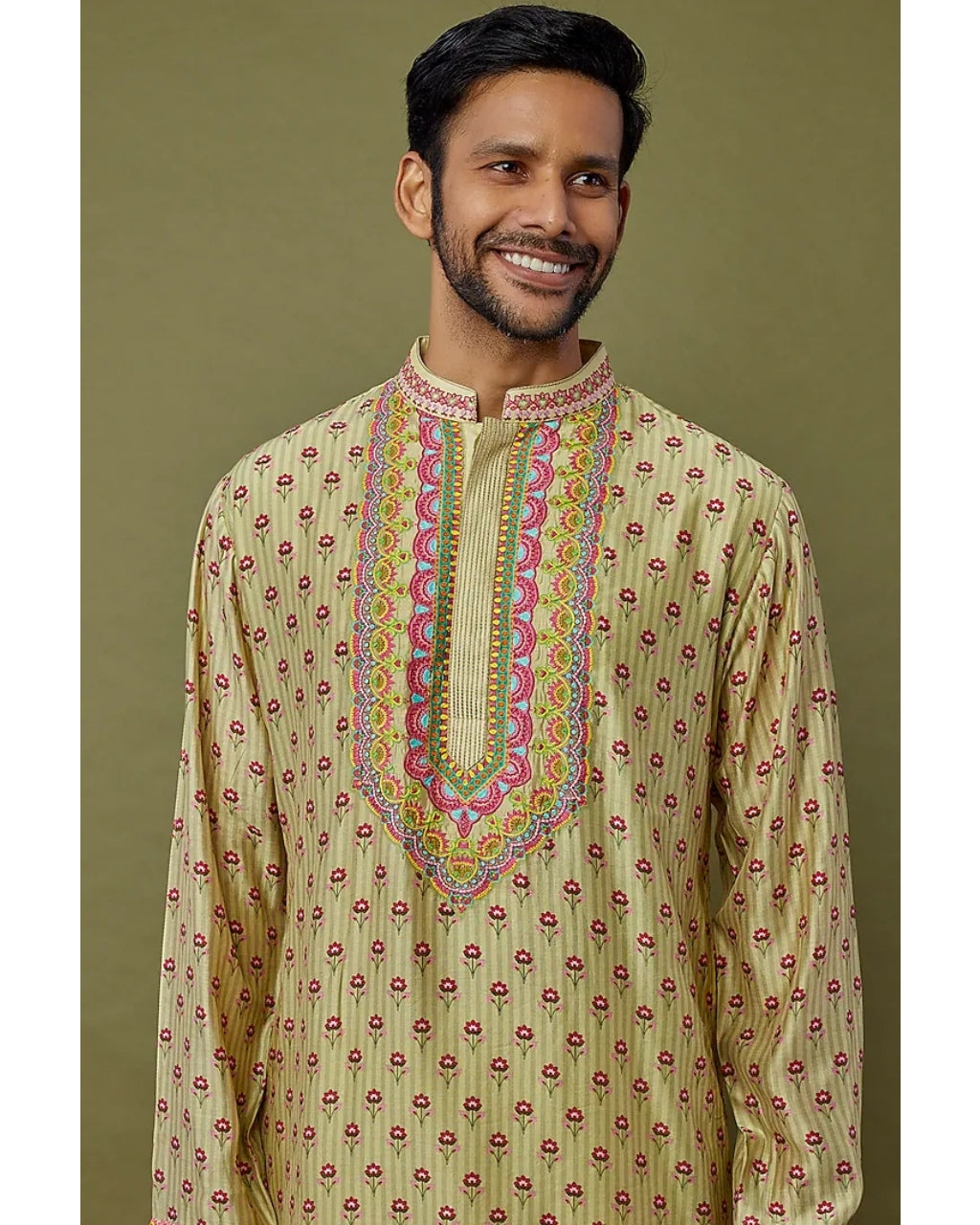 Lime Green Digital Printed Kurta Set