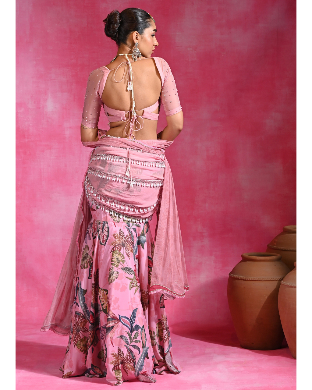 Pink Daffodil Lehenga Set