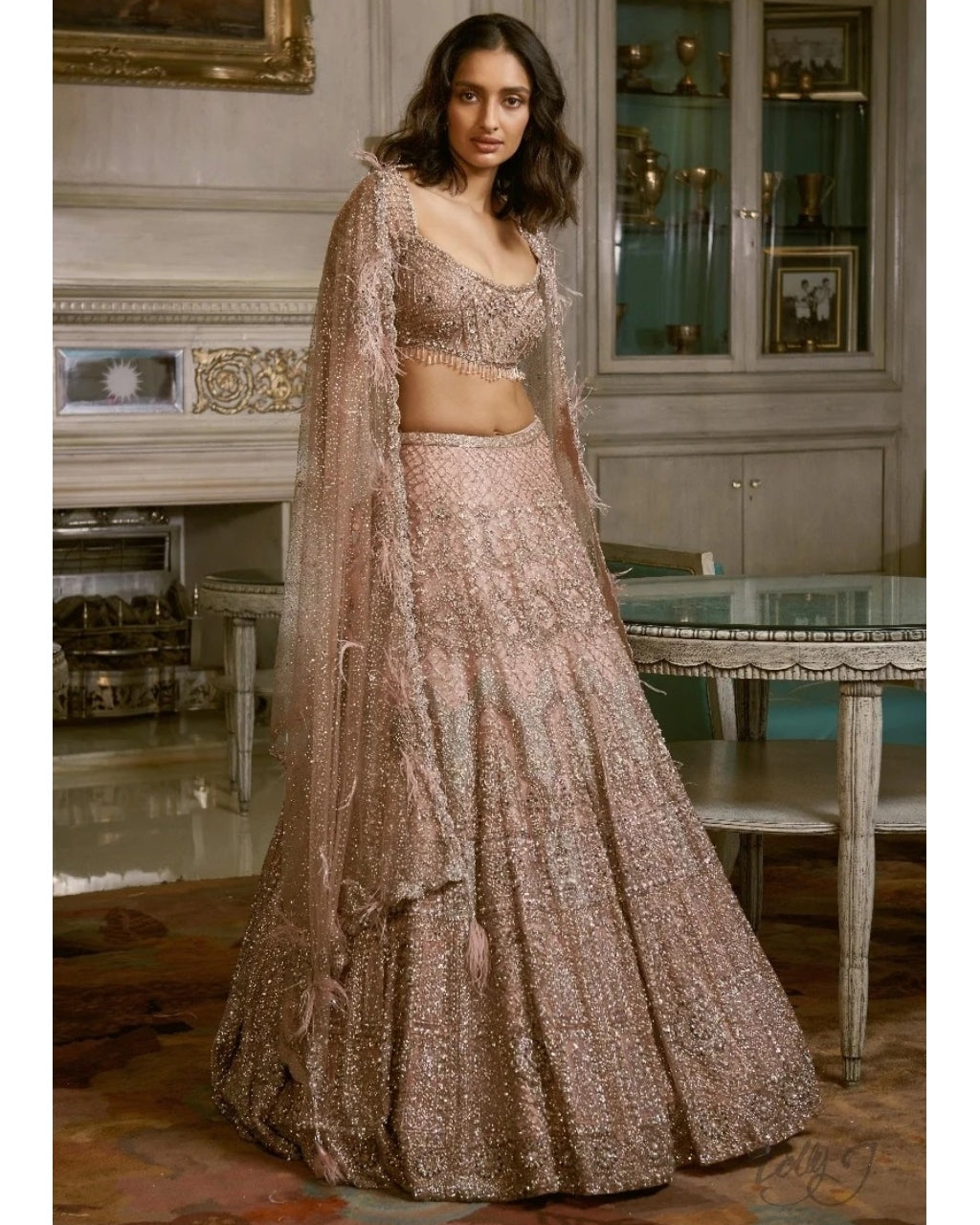 Nikolina Shimmer Tulle Bridal Lehenga Set