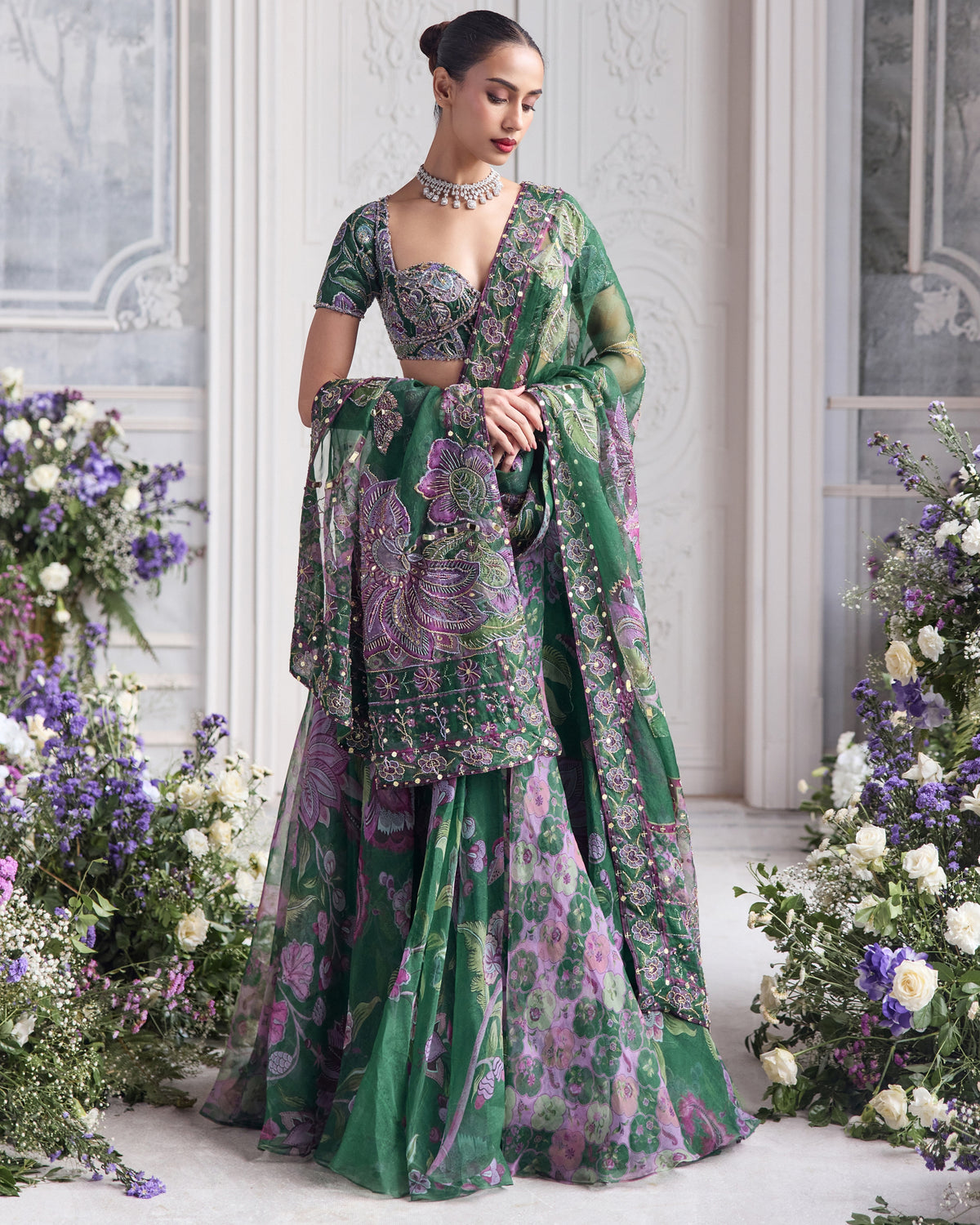 green and purple mehndi dress Green And Purple Mehndi Dress Green Mehndi Dress For Bride In Pishwas Frock Style