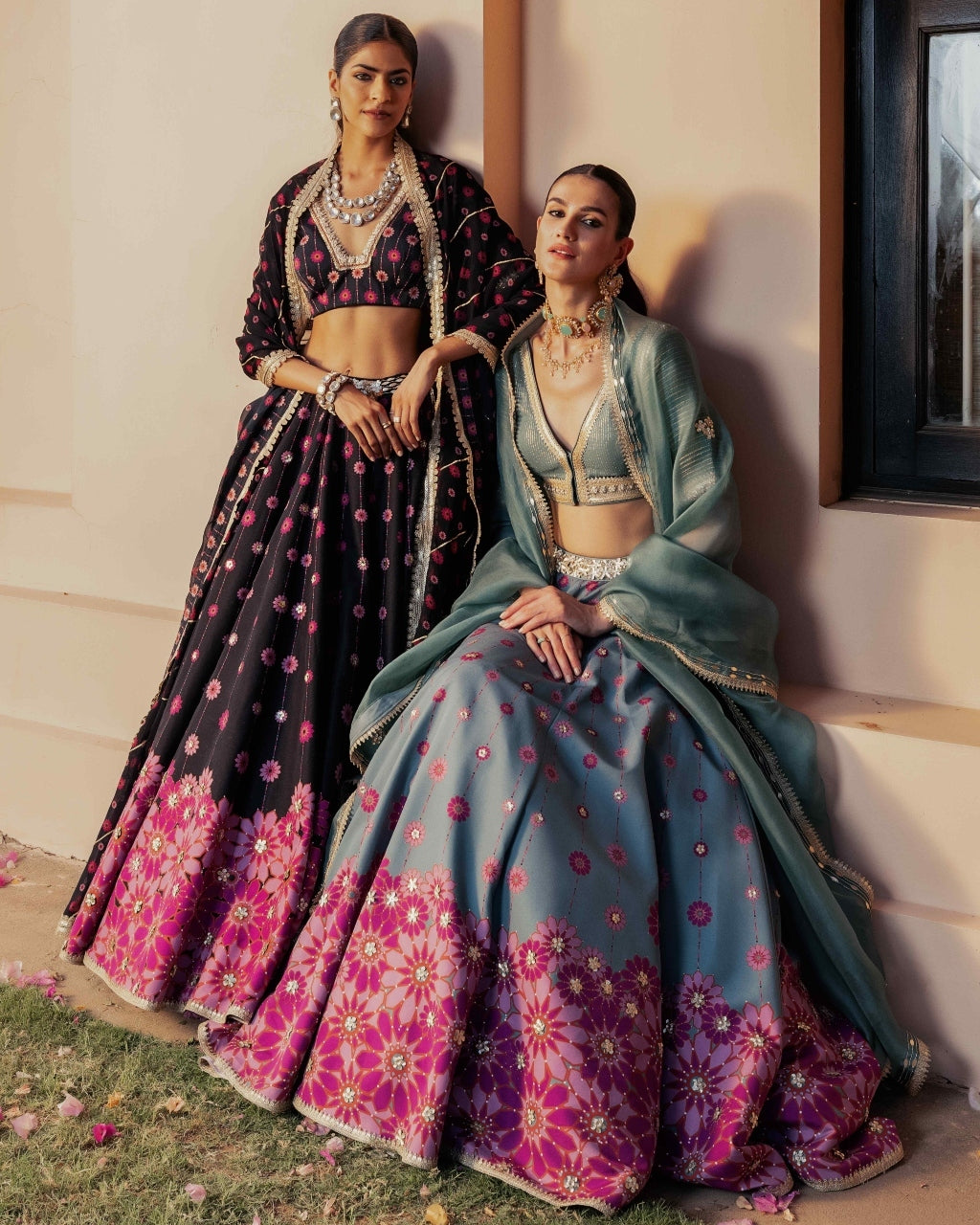 Nazreen Teal Lehenga Set