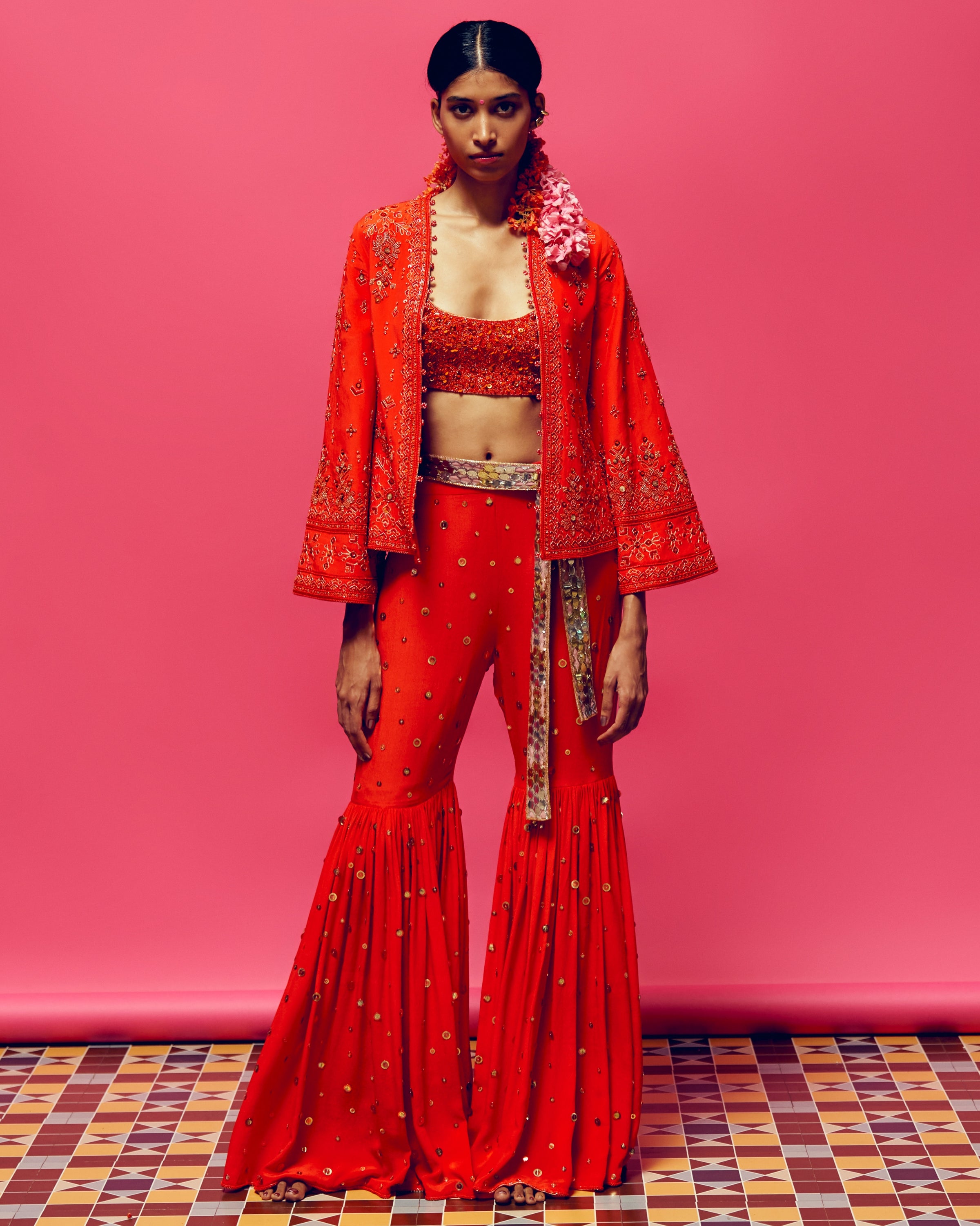 Farah Gharara Jacket Set