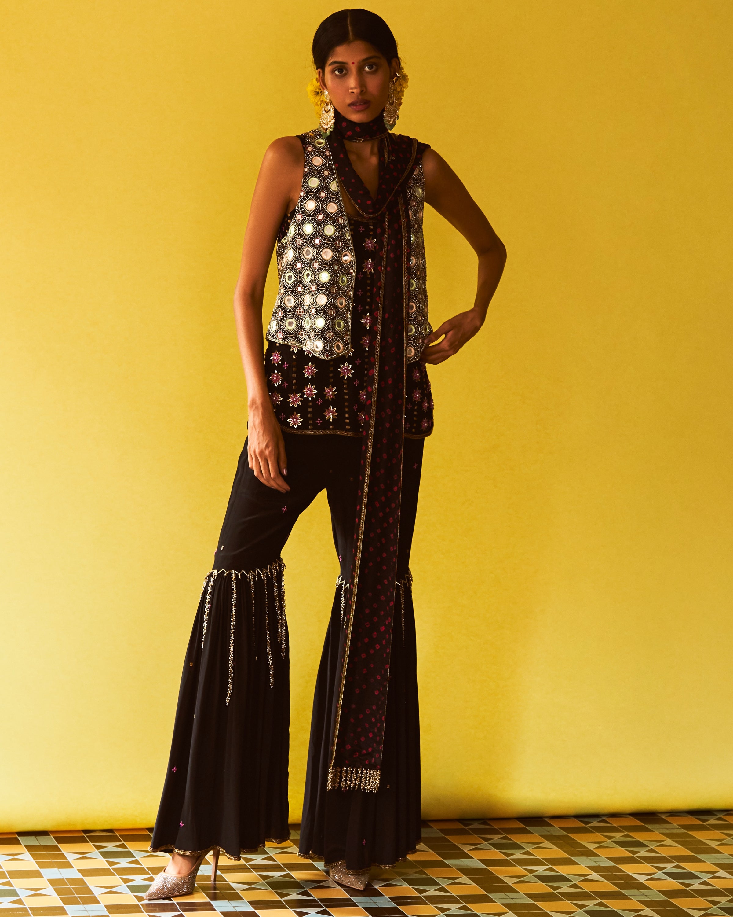 Zara Gharara Jacket Set