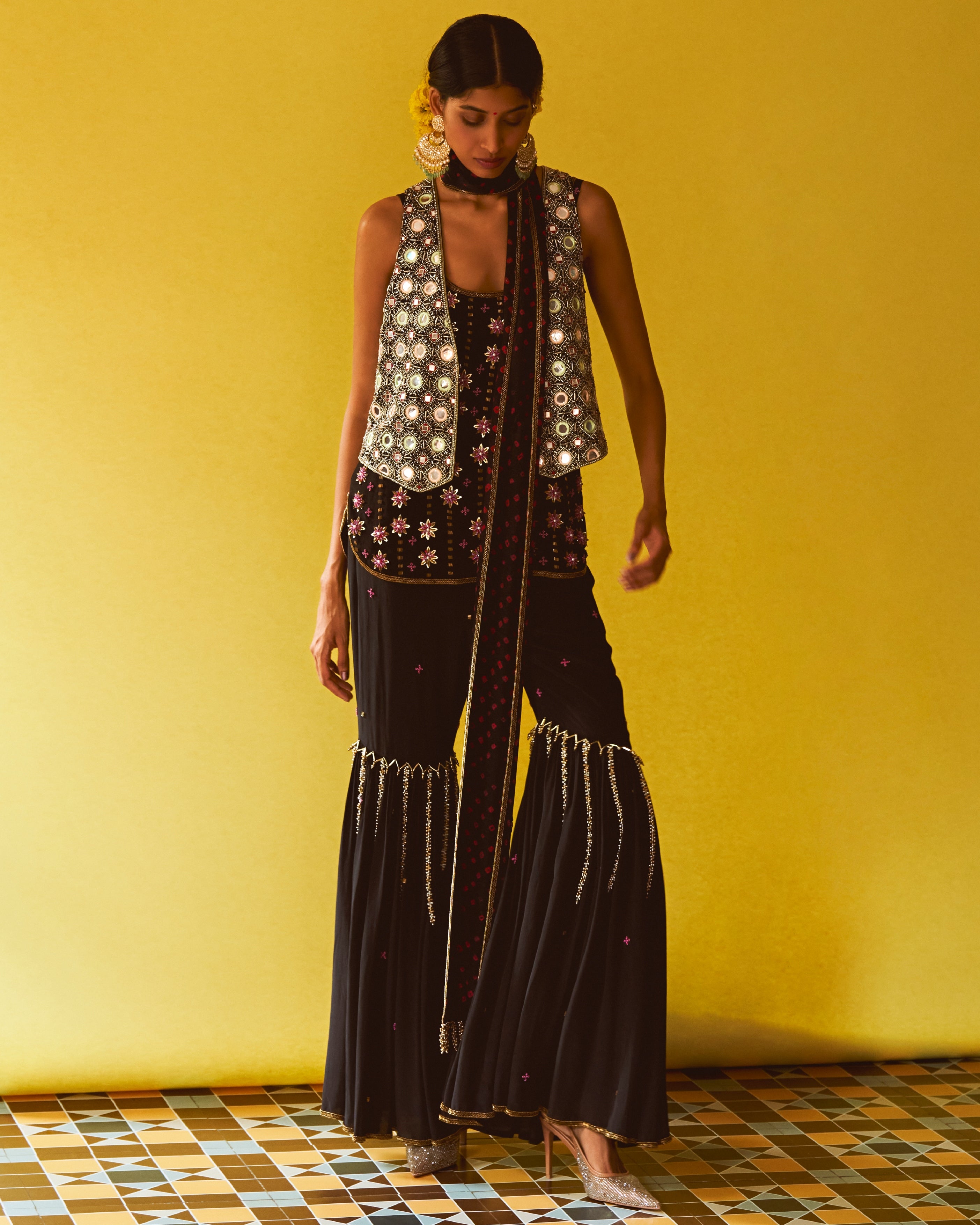 Zara Gharara Jacket Set